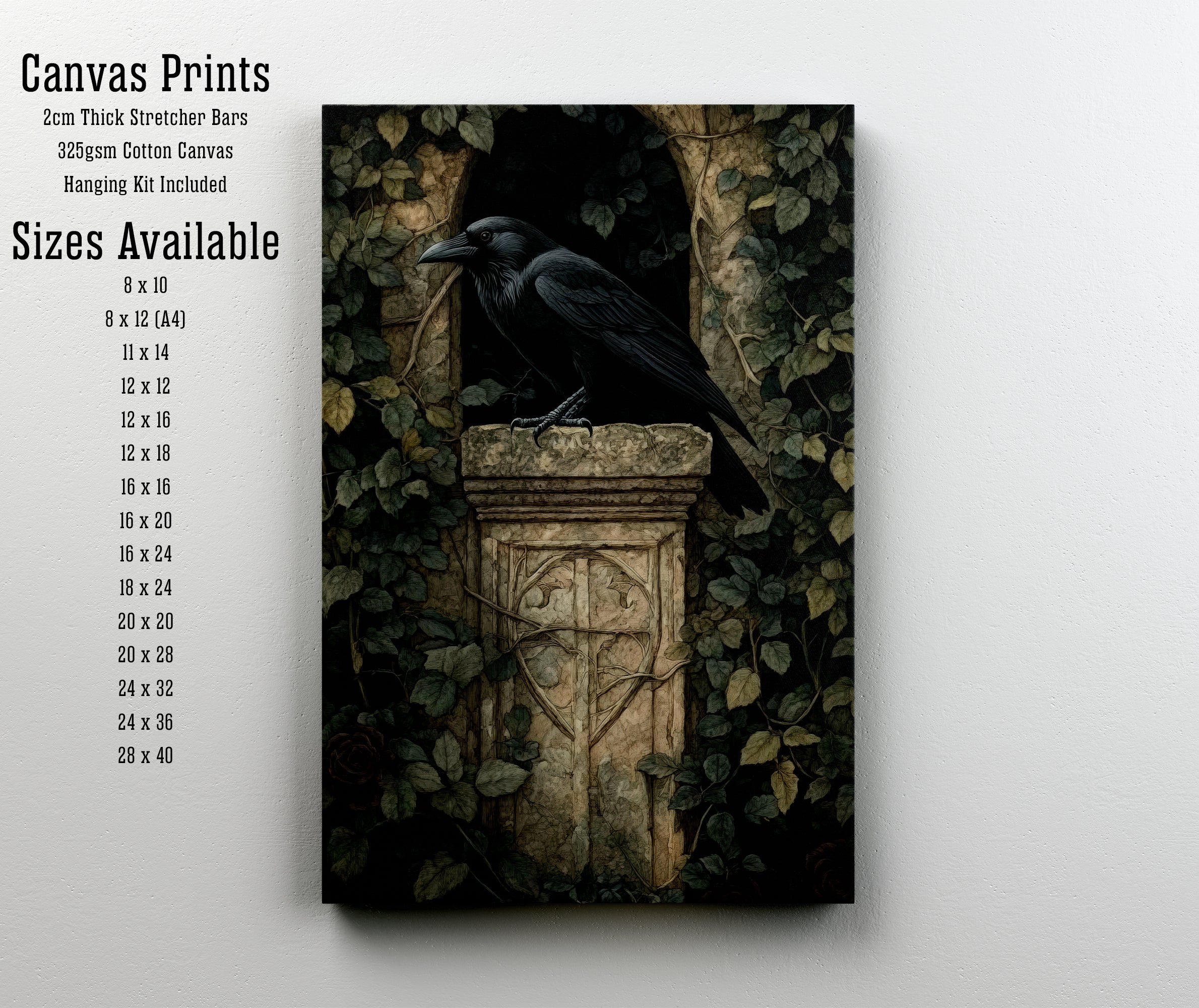 Vintage Raven Botanical Art Print