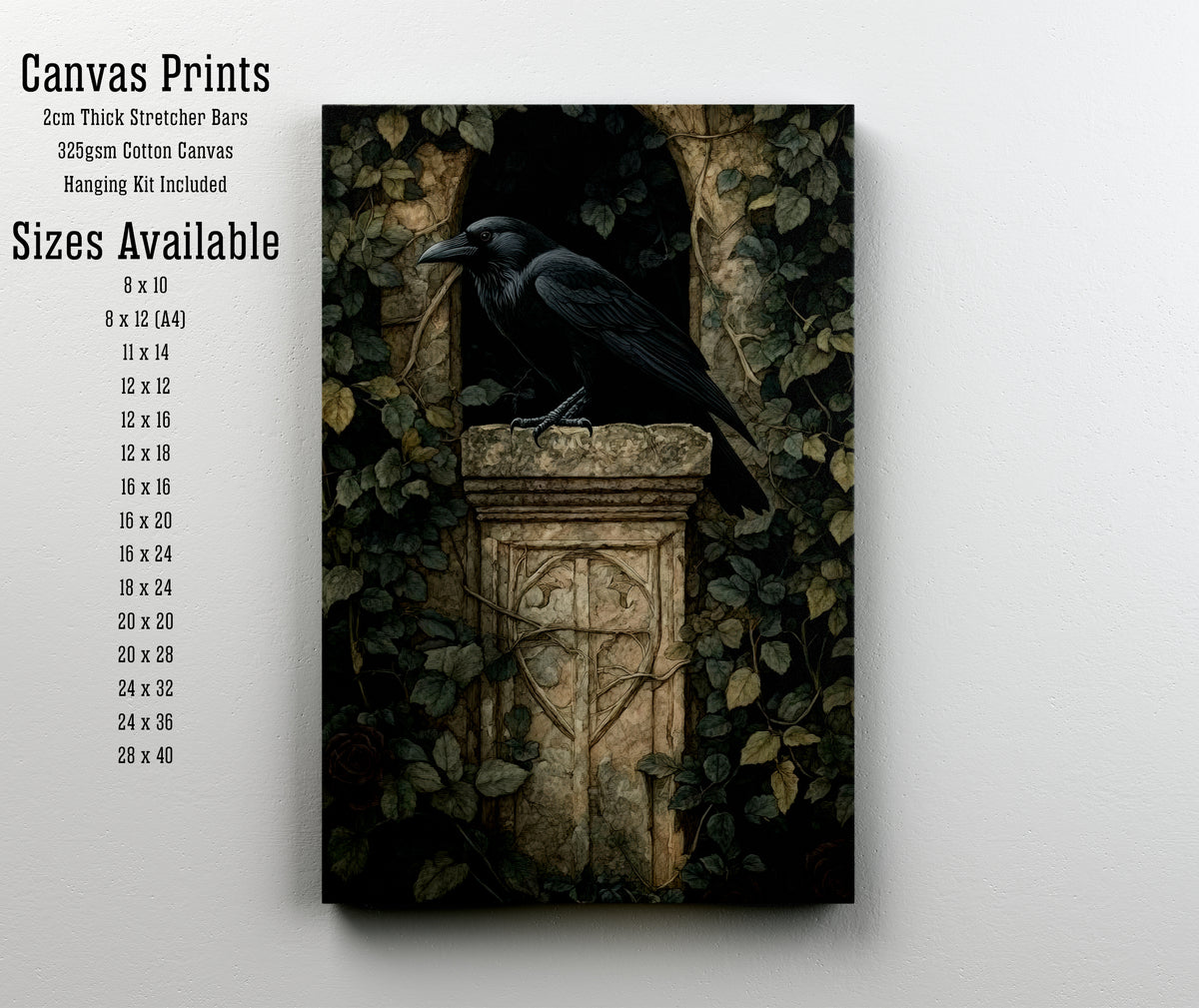 Vintage Raven Botanical Art Print