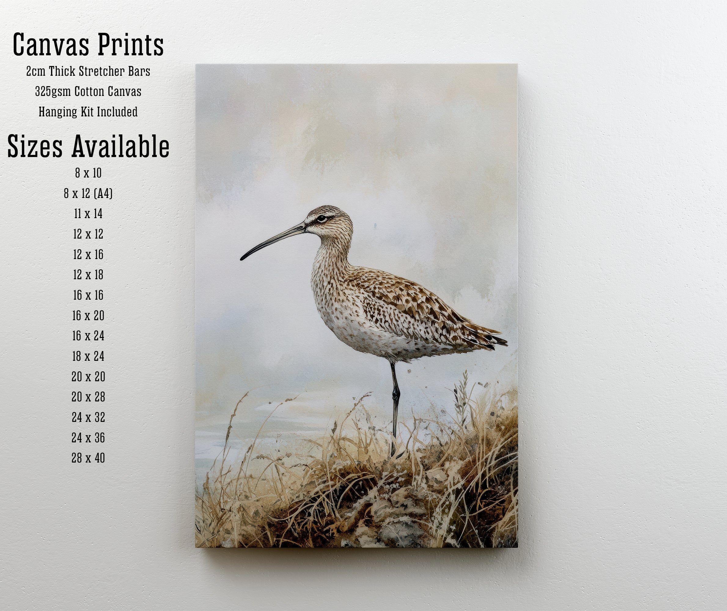 Curlew Coastal Watercolour Art Print