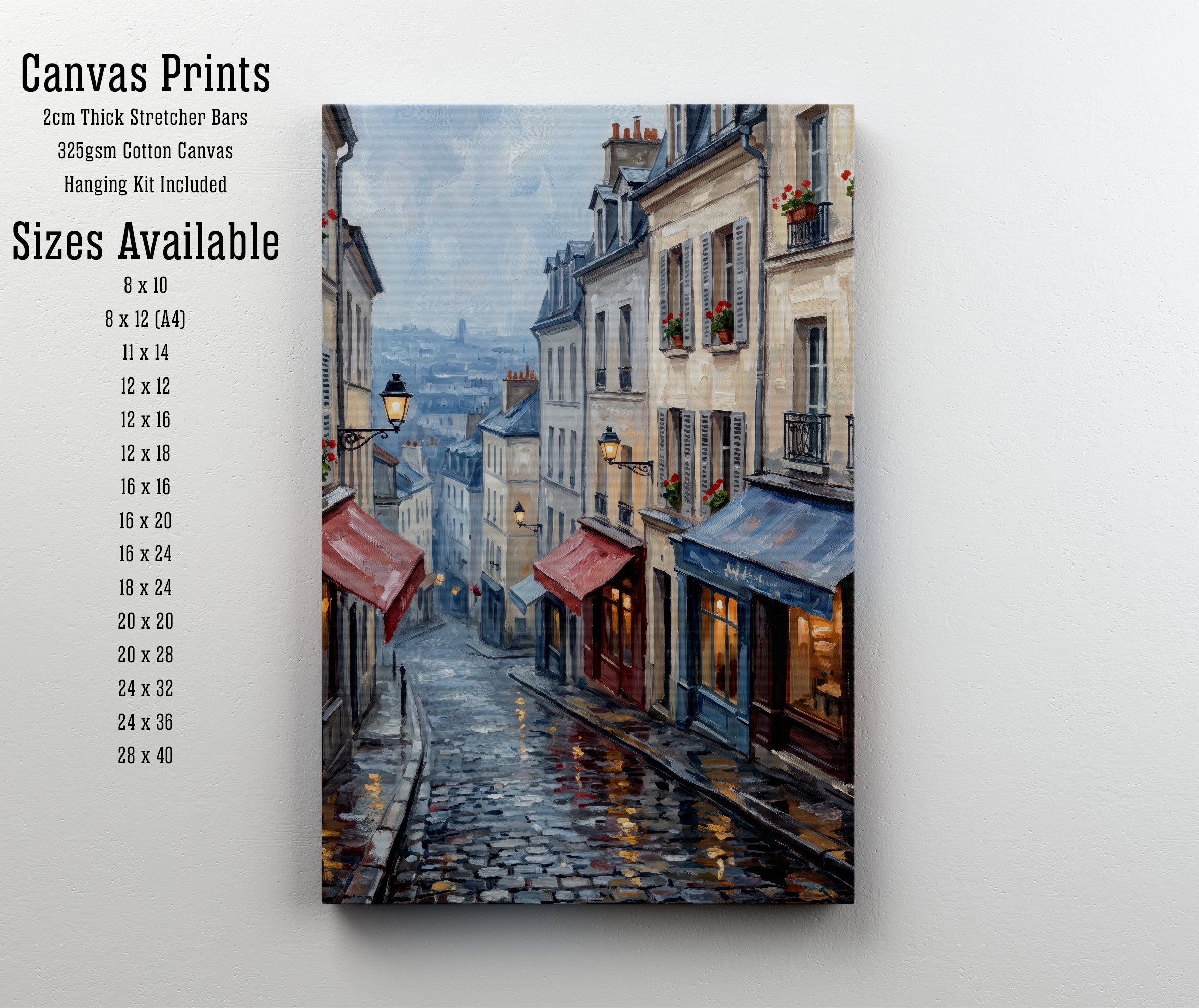 Parisian Cobblestone Street Art Print