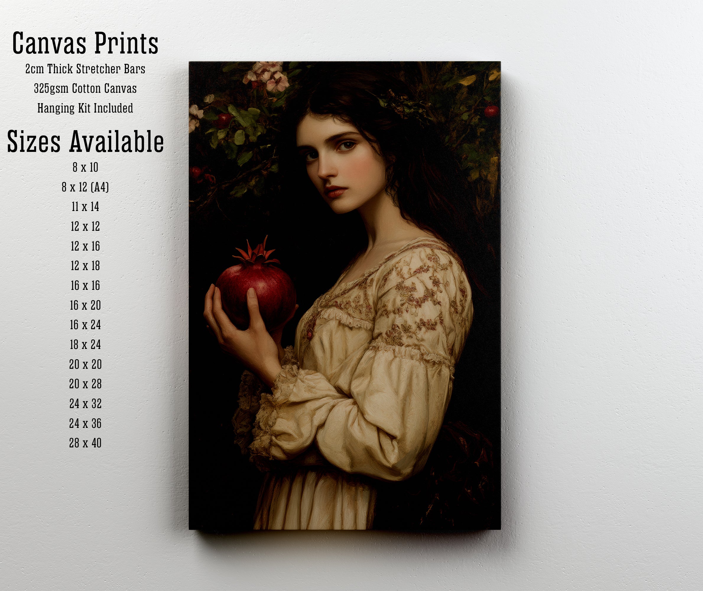 Pre-Raphaelite Woman with Pomegranate Art Print