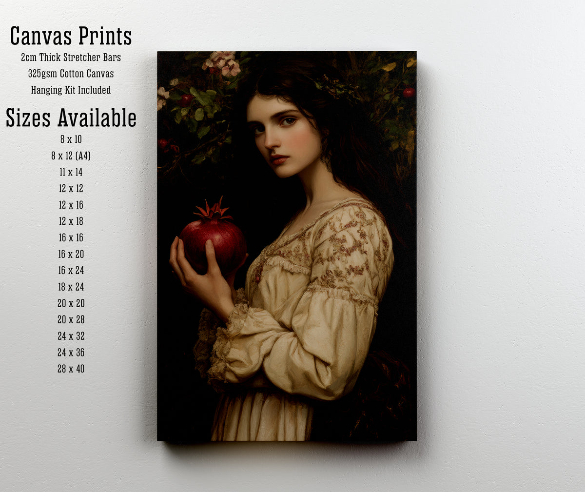 Pre-Raphaelite Woman with Pomegranate Art Print