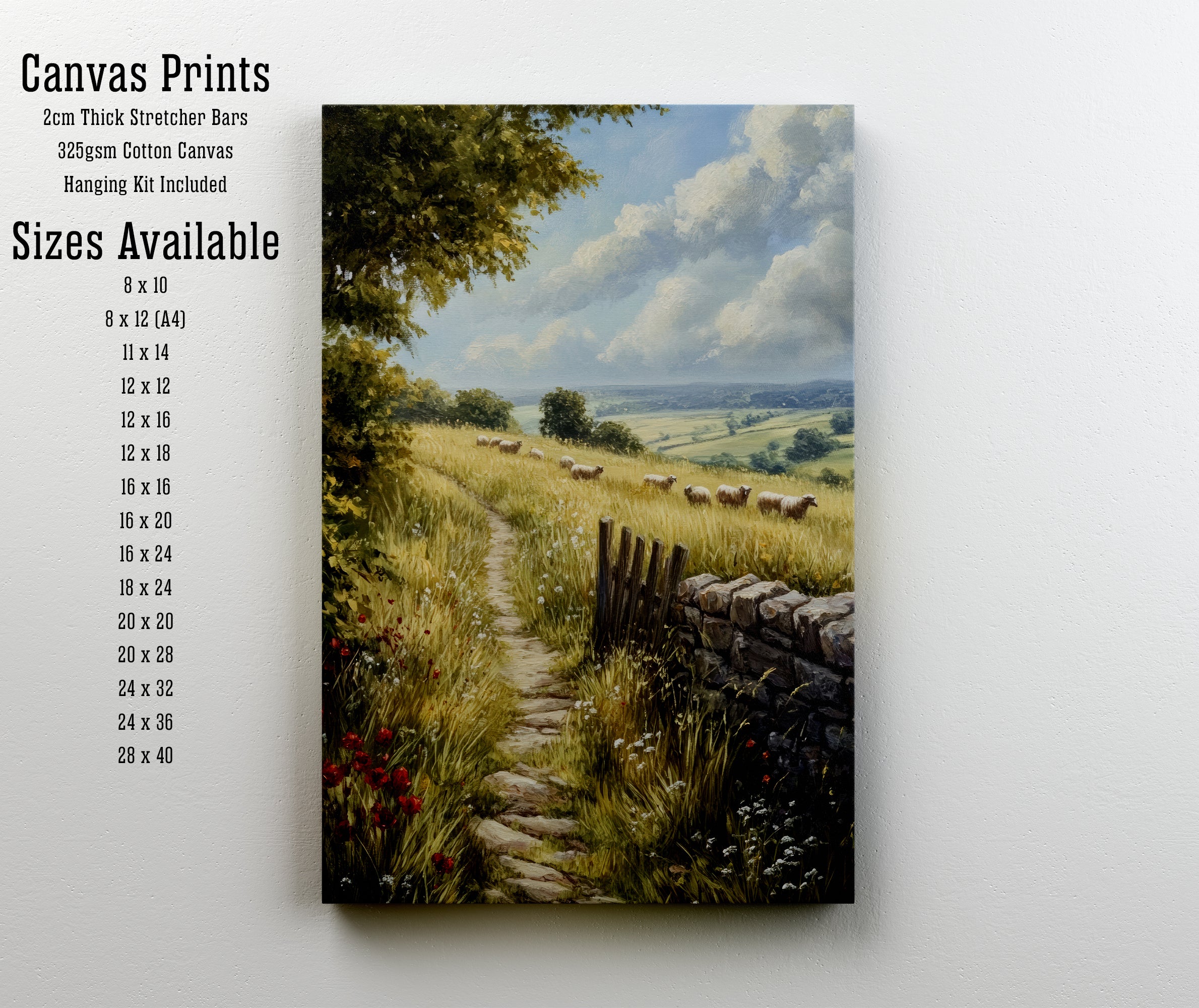 Pastoral Sheep Landscape Art Print