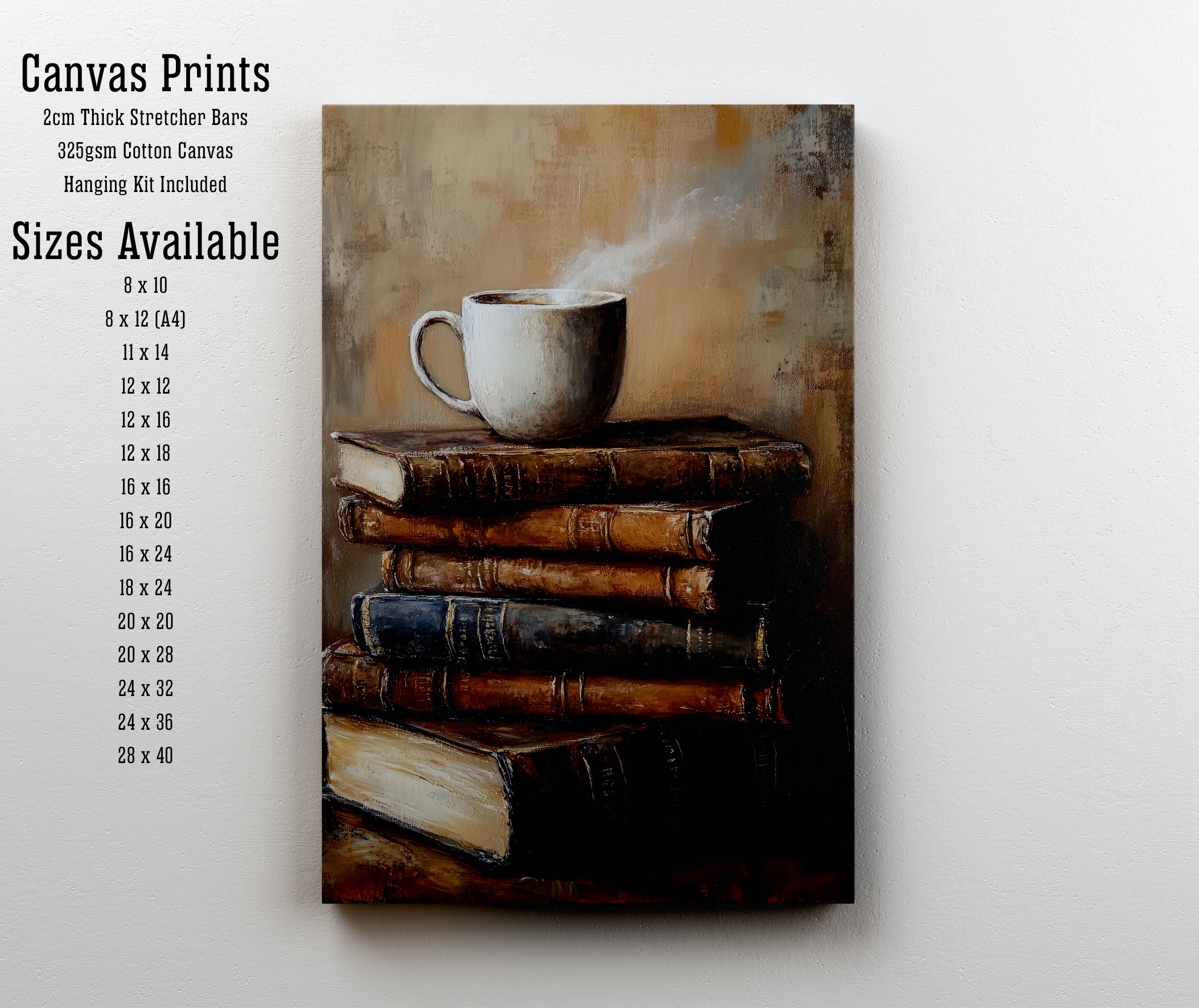 Coffee Cup on Books Art Print