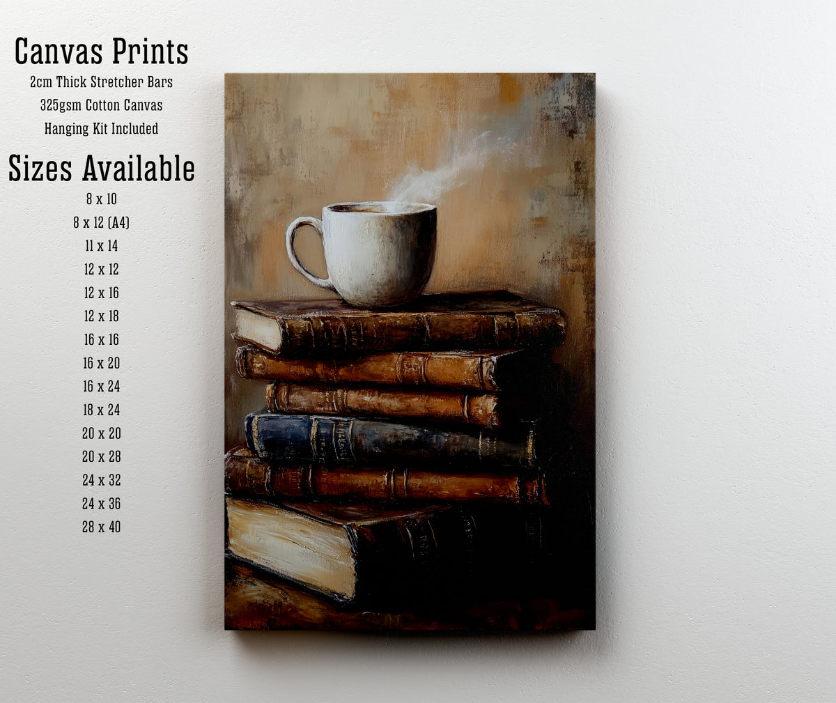 Coffee Cup on Books Art Print