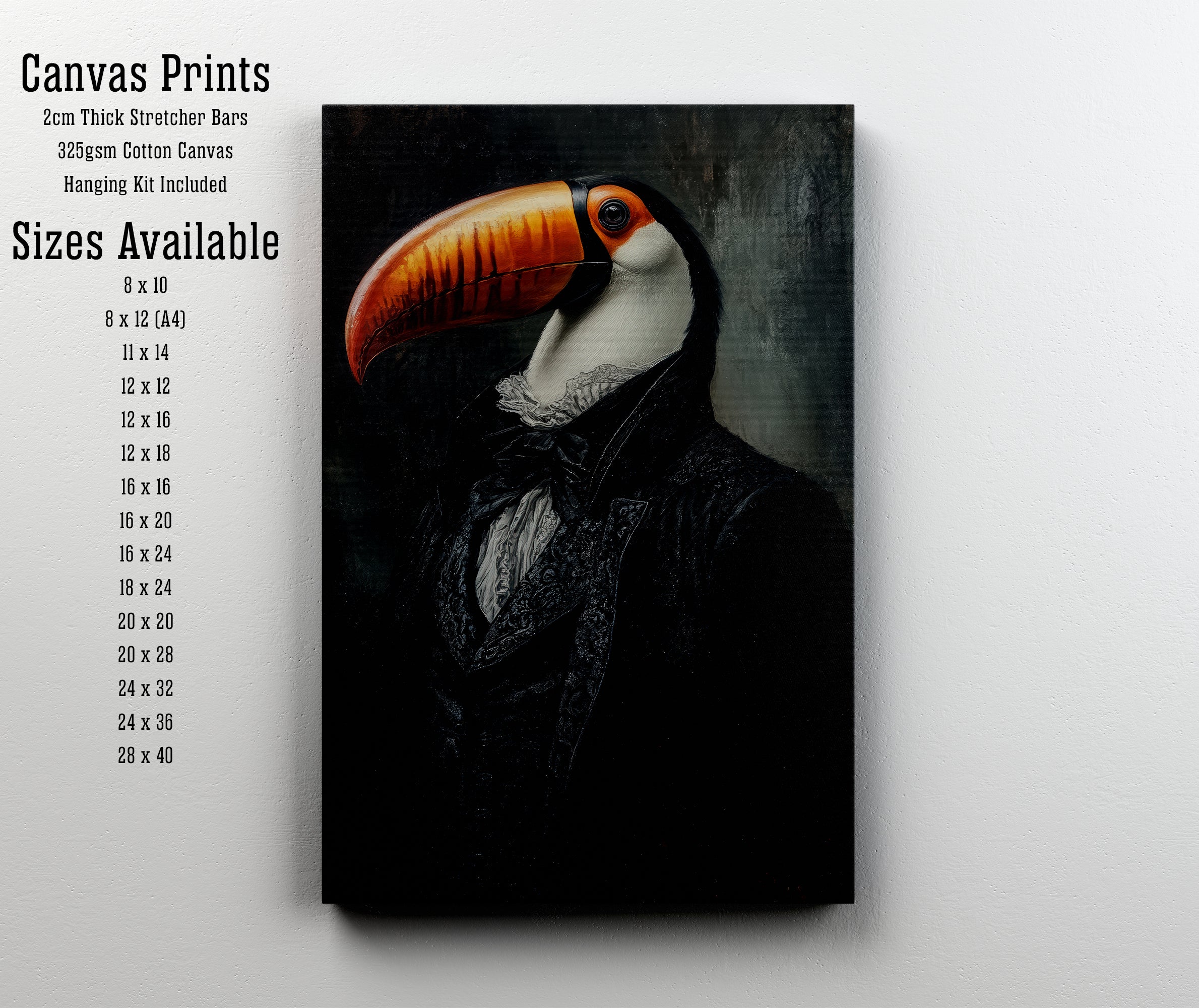 Victorian Toucan Dark Academia Art Print