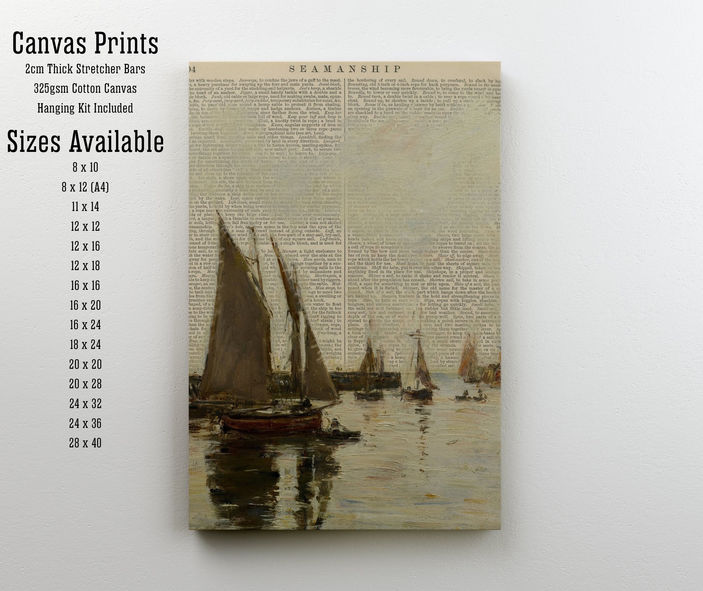 Vintage Sailboat Harbour Art Print