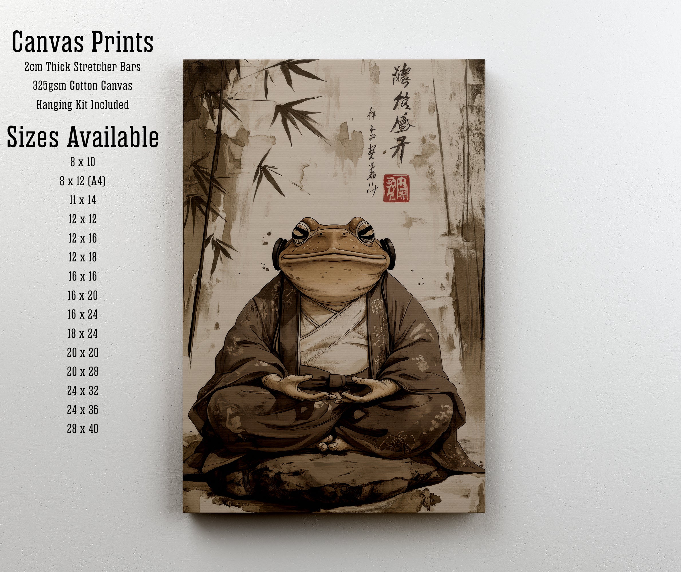 Japanese Frog Ink Art Print