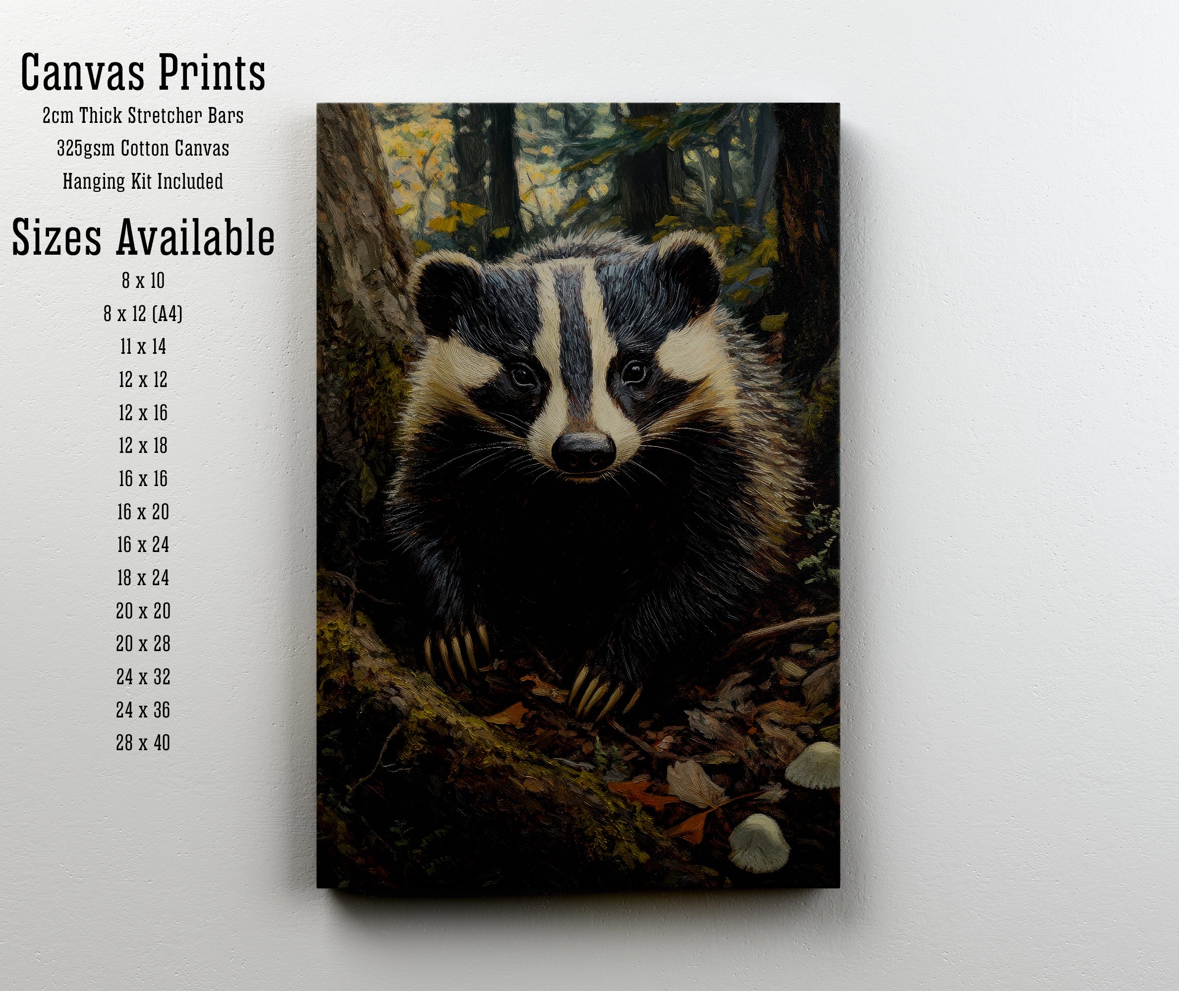 Badger Woodland Art Print