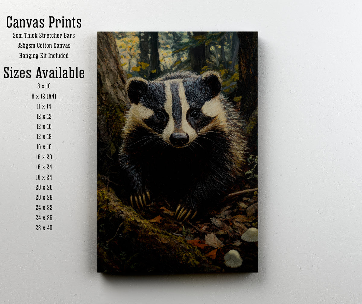 Badger Woodland Art Print