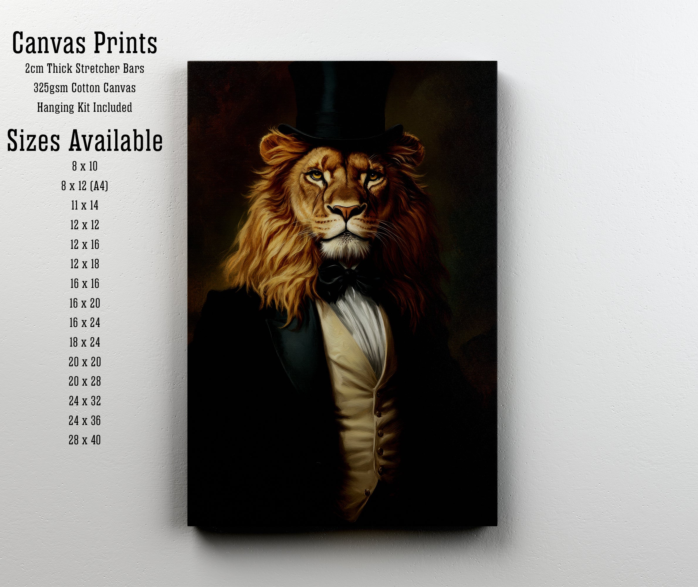 Lion in Top Hat Art Print