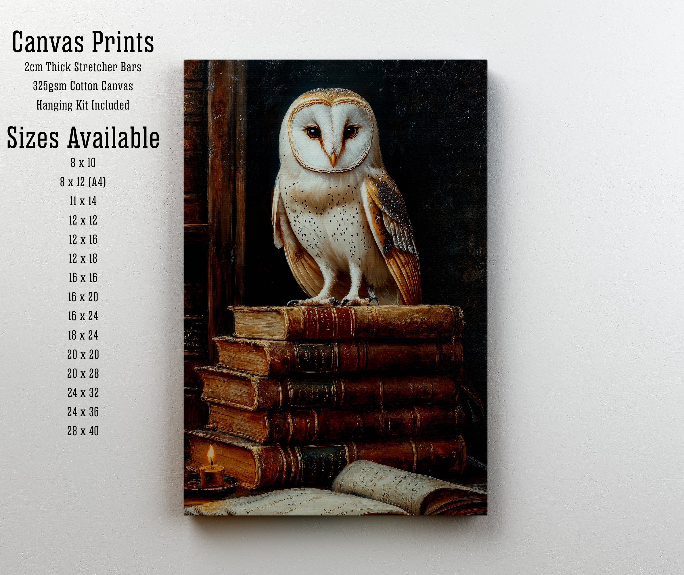 Barn Owl Dark Academia Art Print
