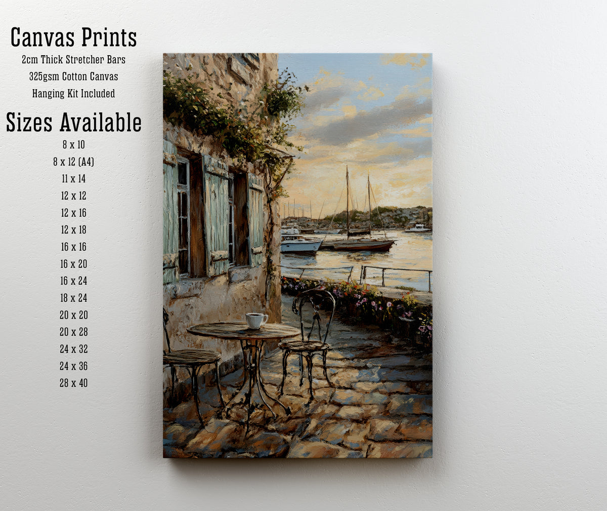 Seaside Café Harbor Art Print