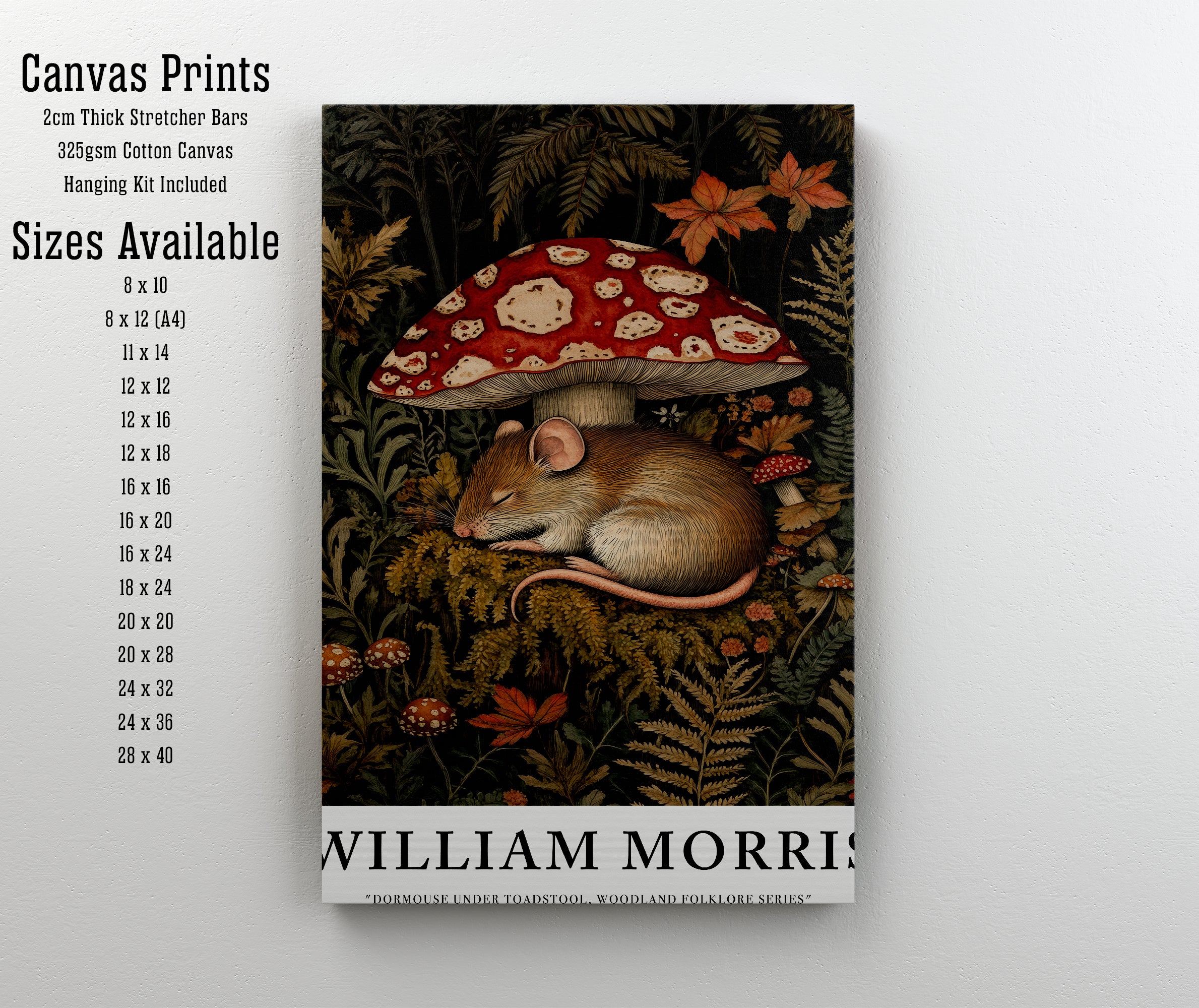 William Morris Inspired Dormouse Art Print