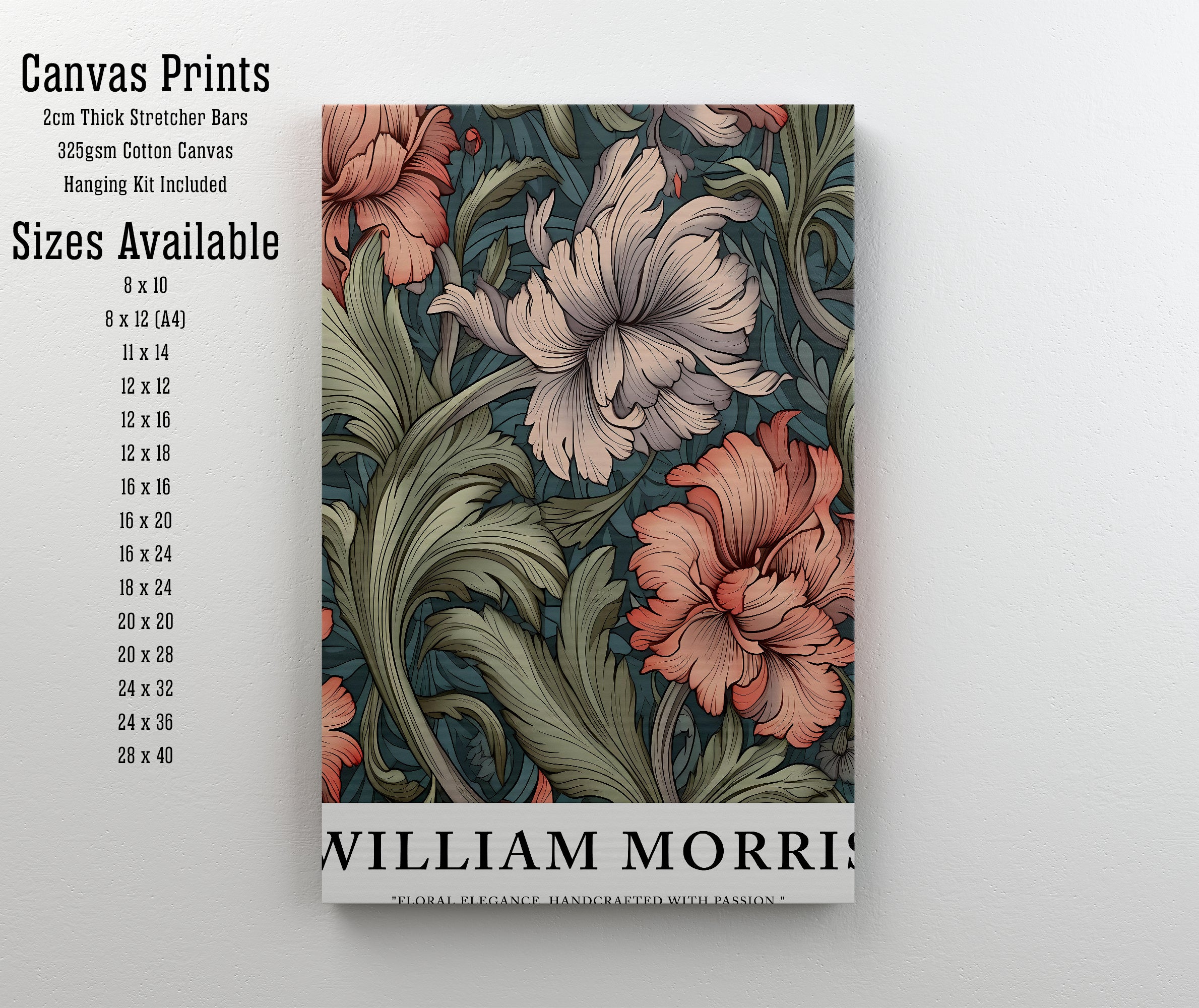 William Morris Inspired Floral Art Print