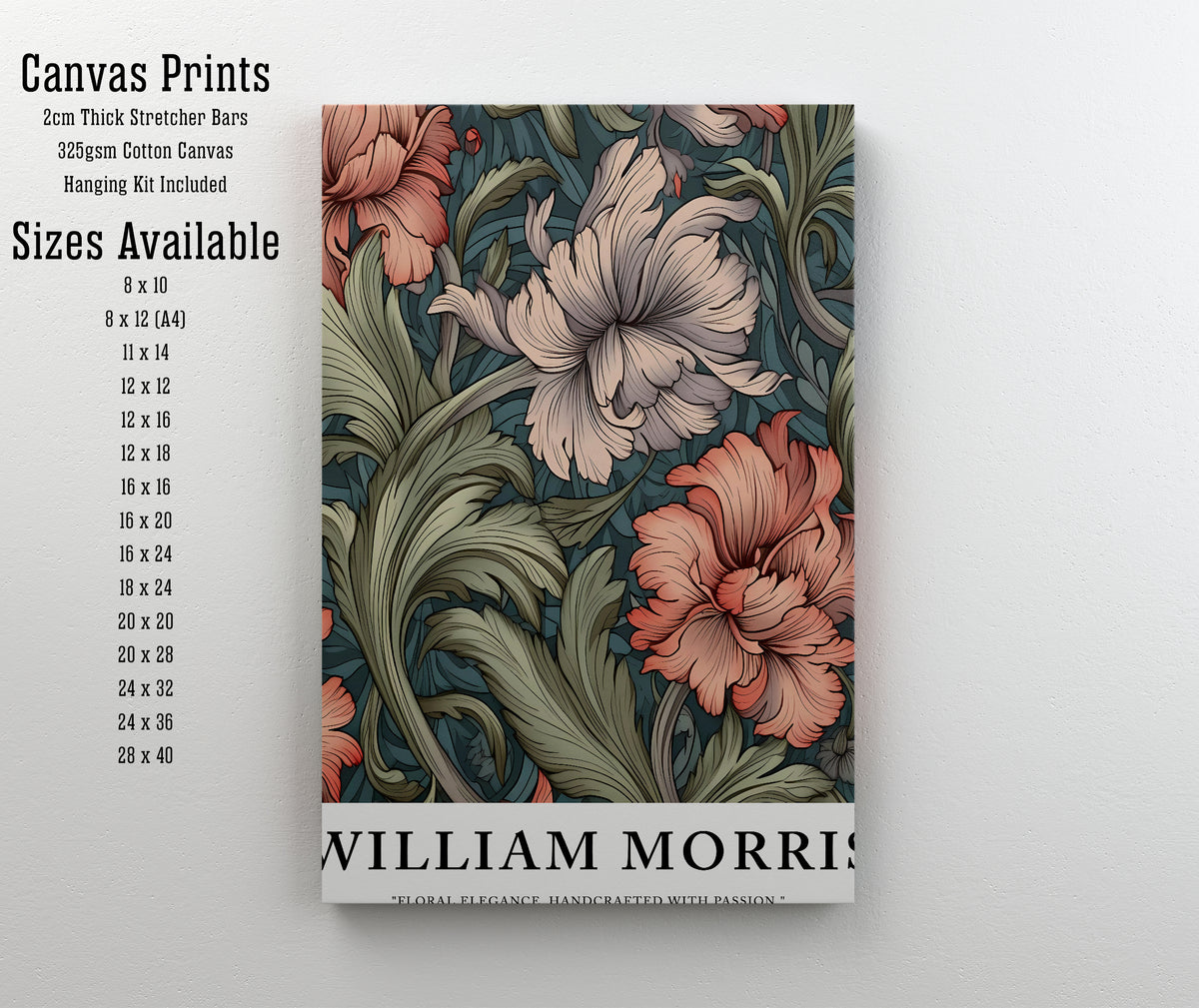 William Morris Inspired Floral Art Print