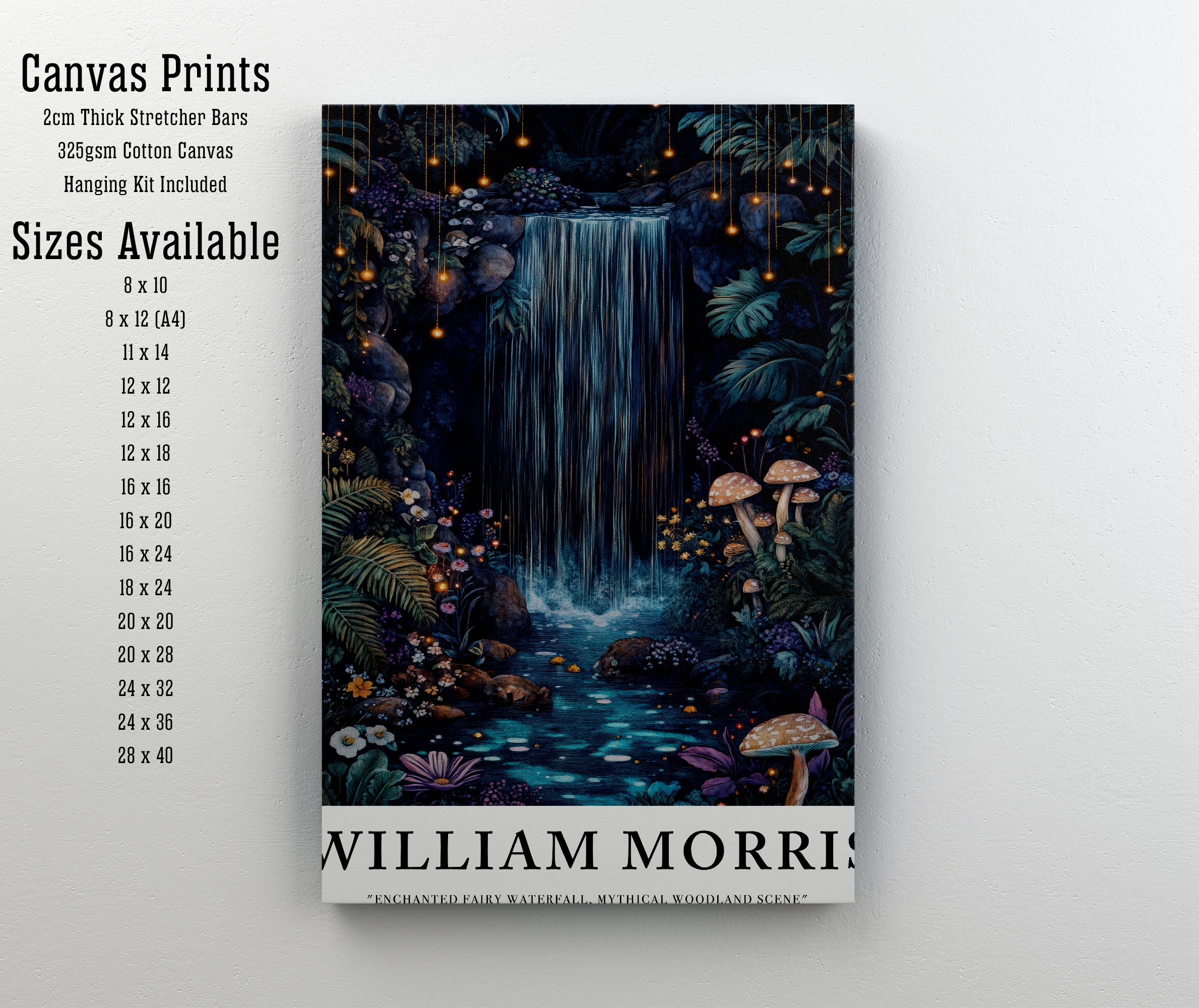 Enchanted Woodland Waterfall Art Print