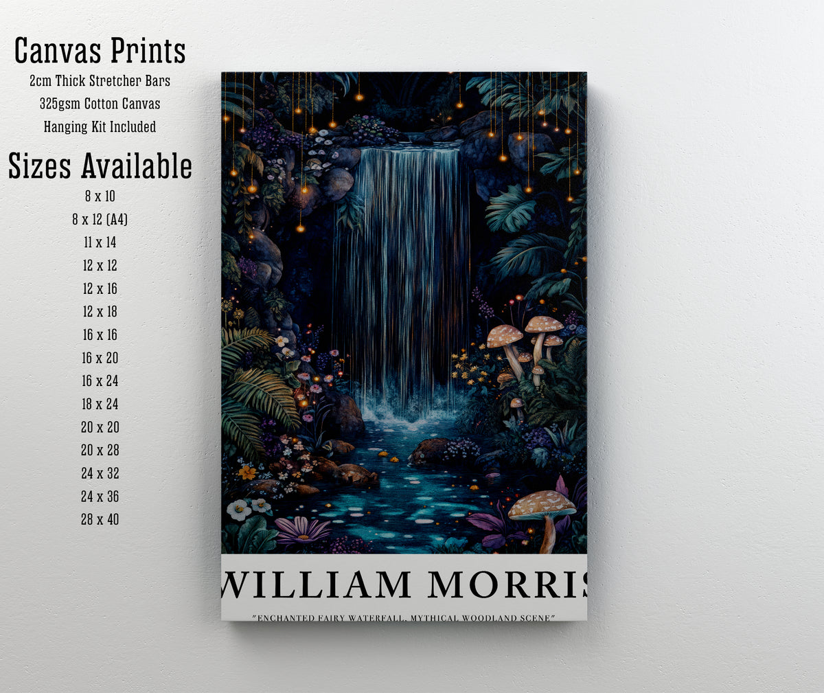 Enchanted Woodland Waterfall Art Print