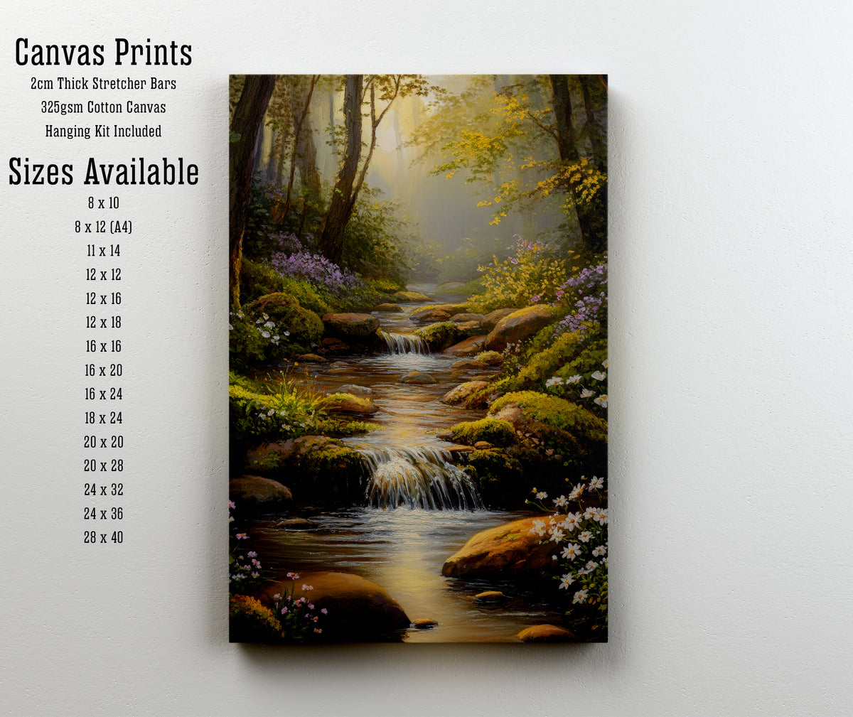 Forest Stream Waterfall Art Print