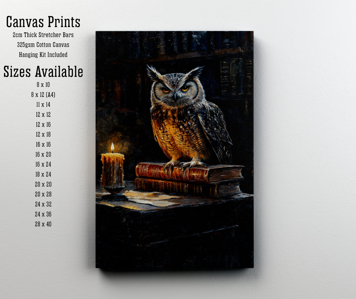 Dark Academia Owl Art Print