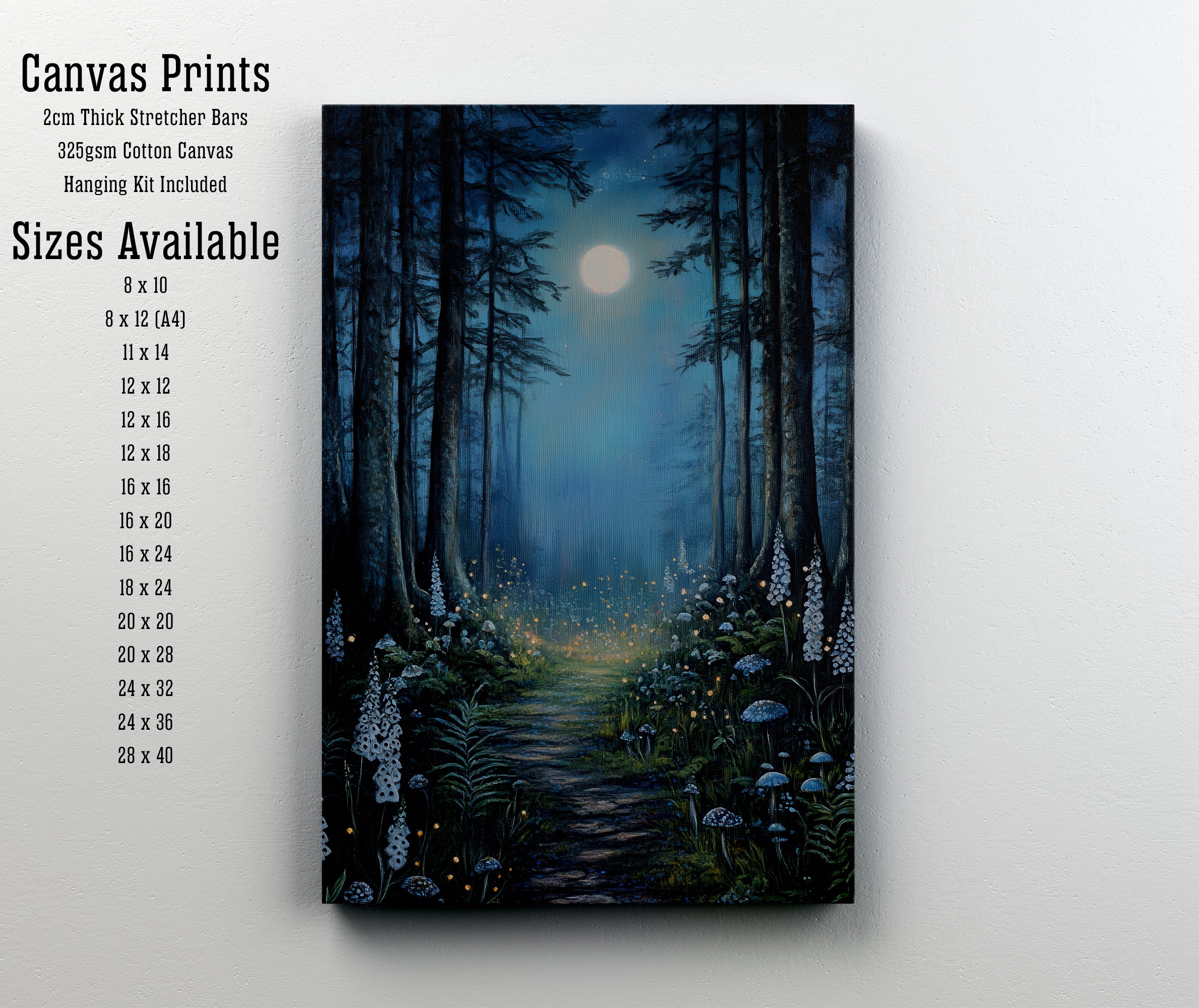Moonlit Enchanted Forest Art Print