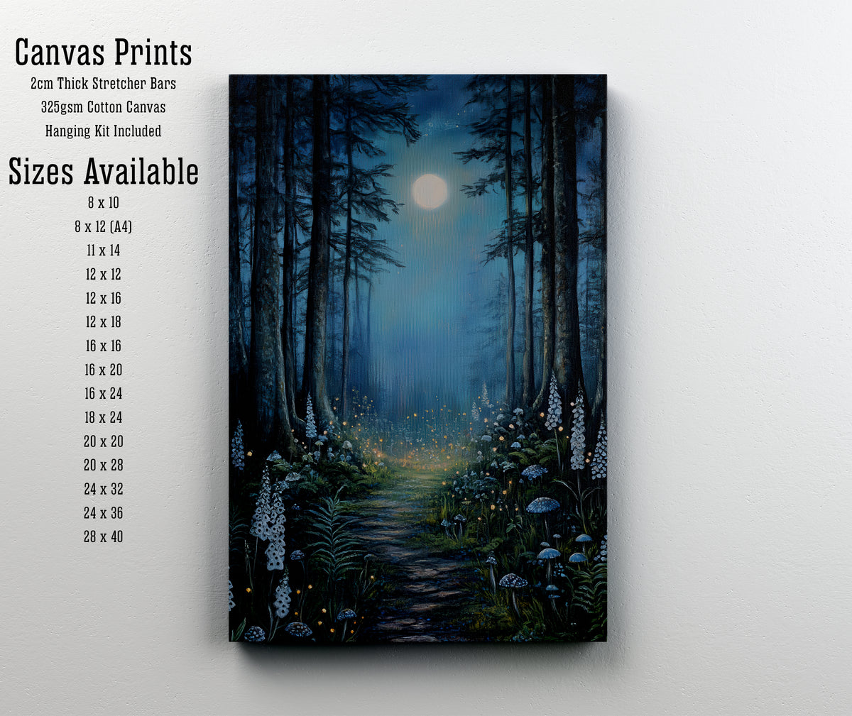 Moonlit Enchanted Forest Art Print