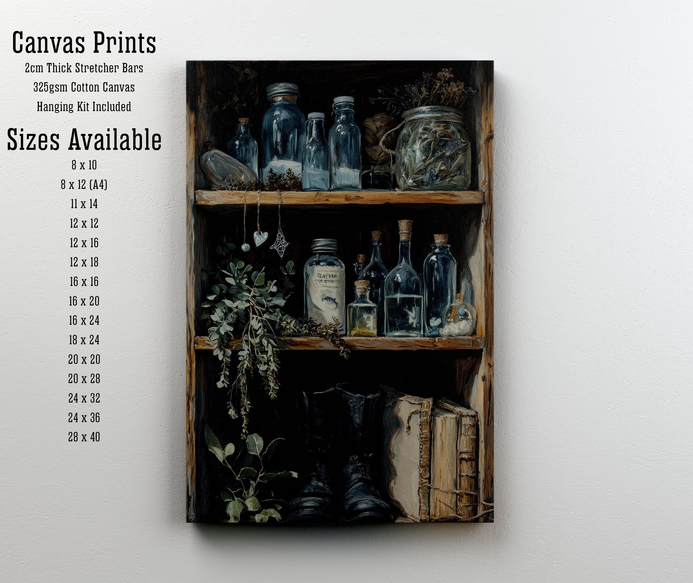 Dark Academia Apothecary Shelf Art Print