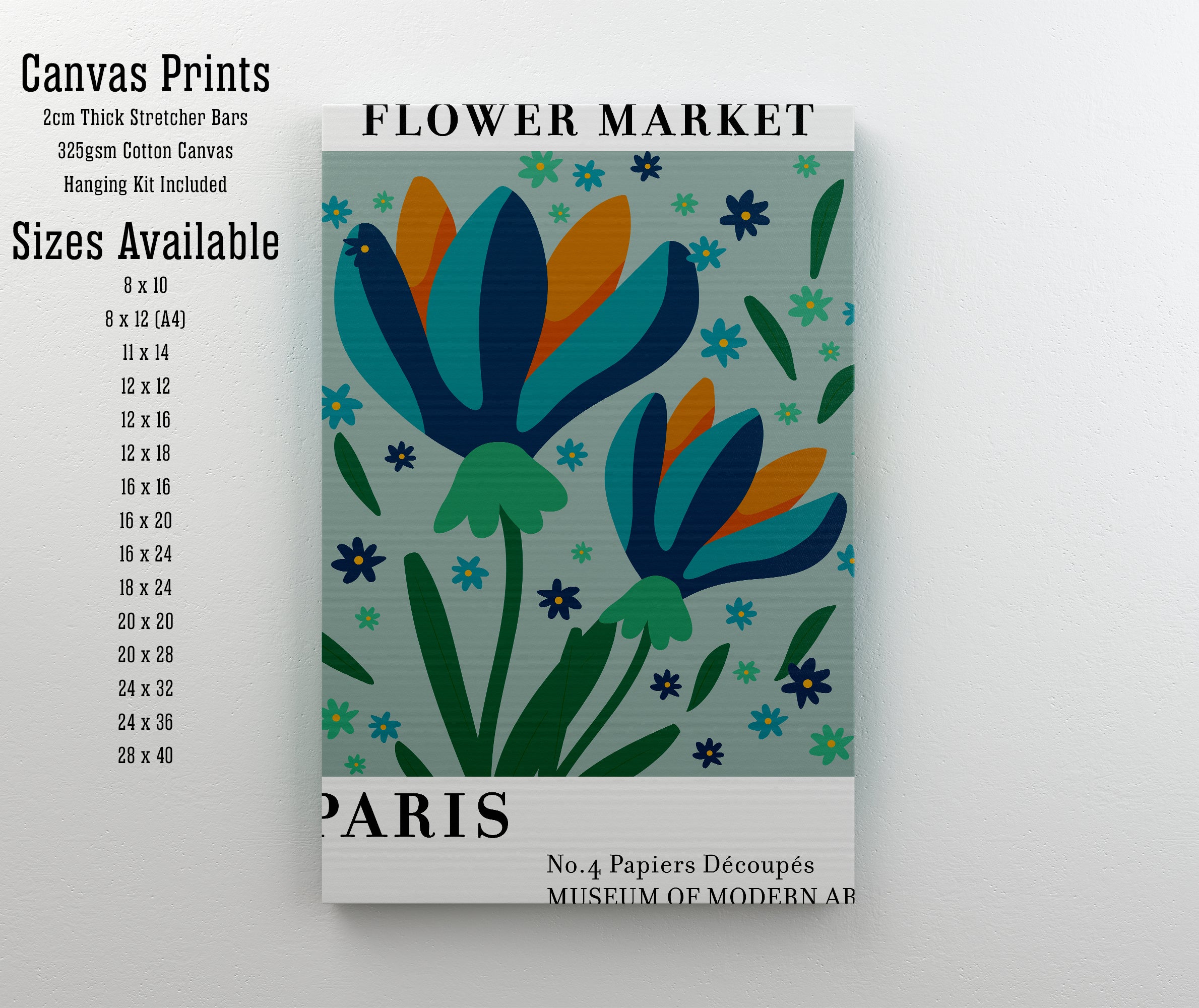 Paris Flower Market Paper Cut Art Print