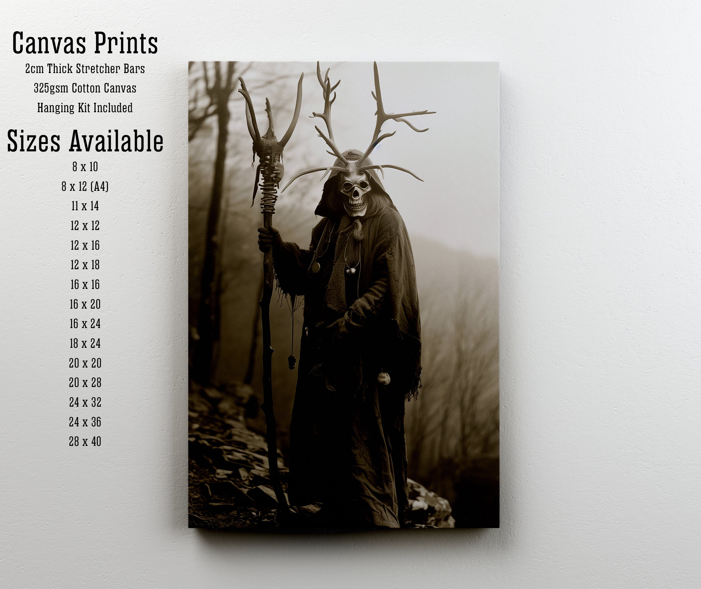 Antlered Skull Forest Spirit Art Print