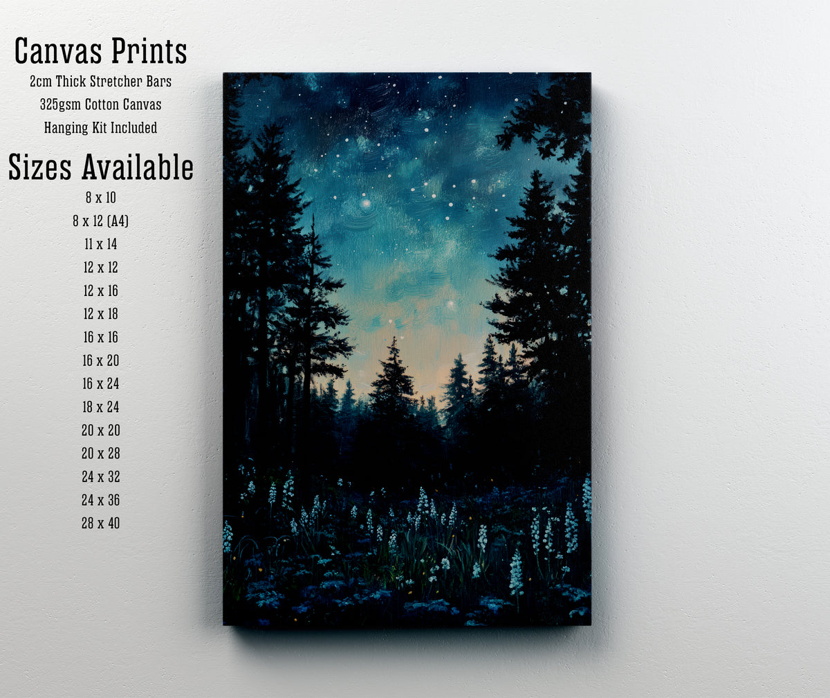Starry Night Forest Art Print