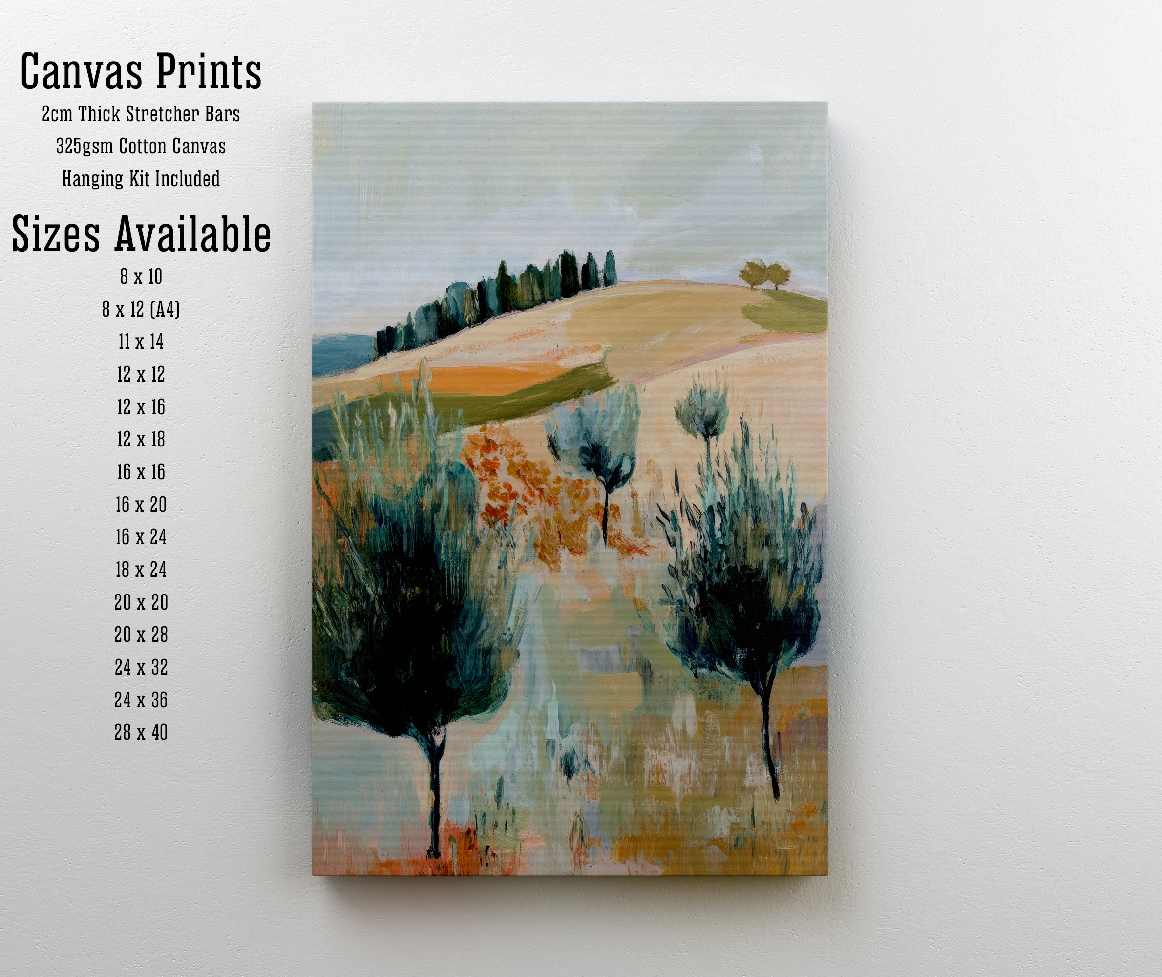 Abstract Countryside Trees Art Print