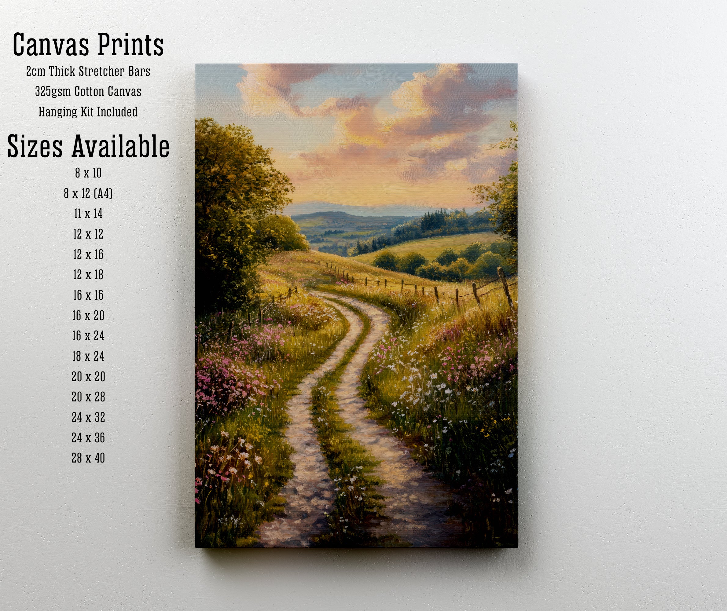Wildflower Country Path Art Print