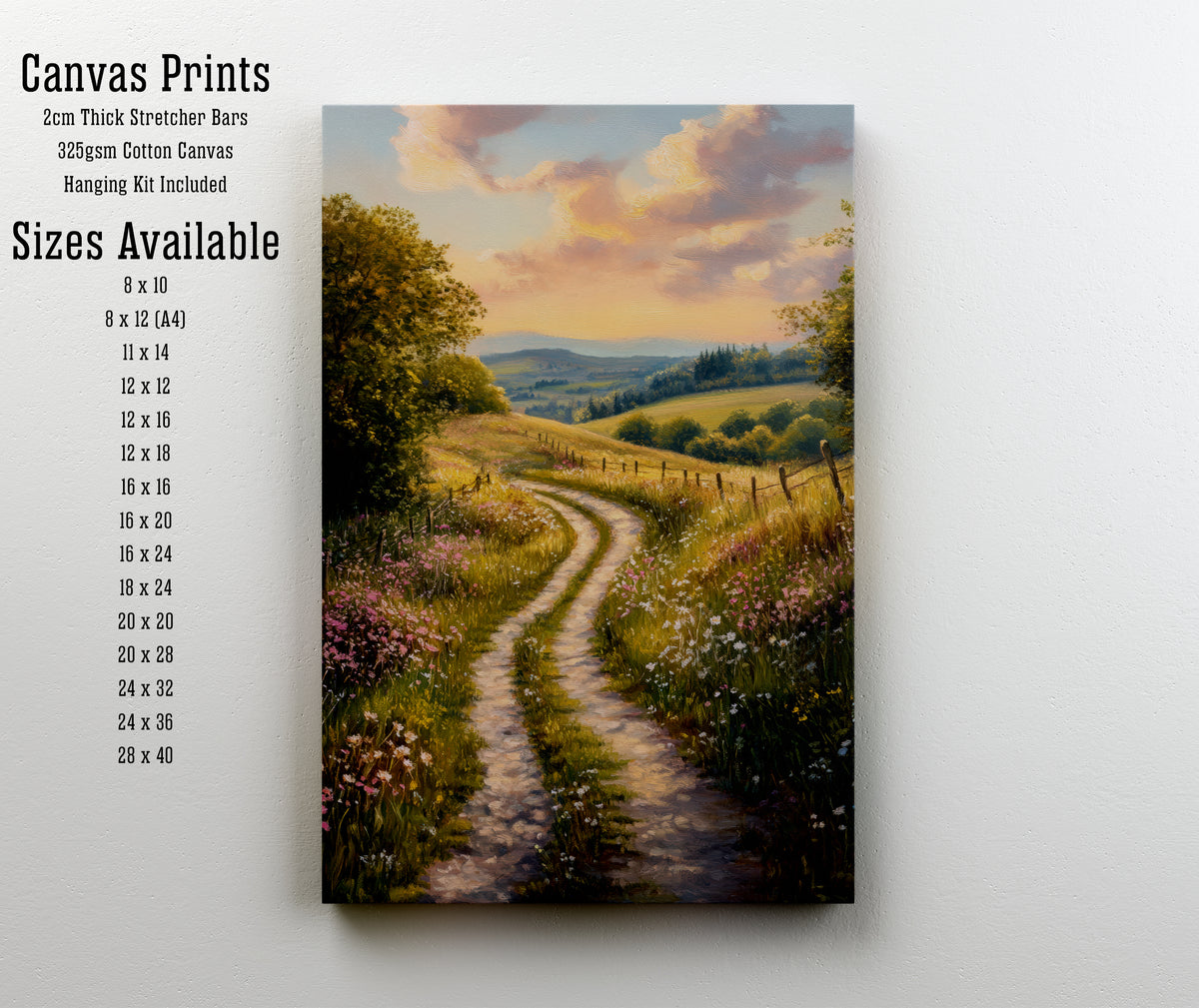 Wildflower Country Path Art Print