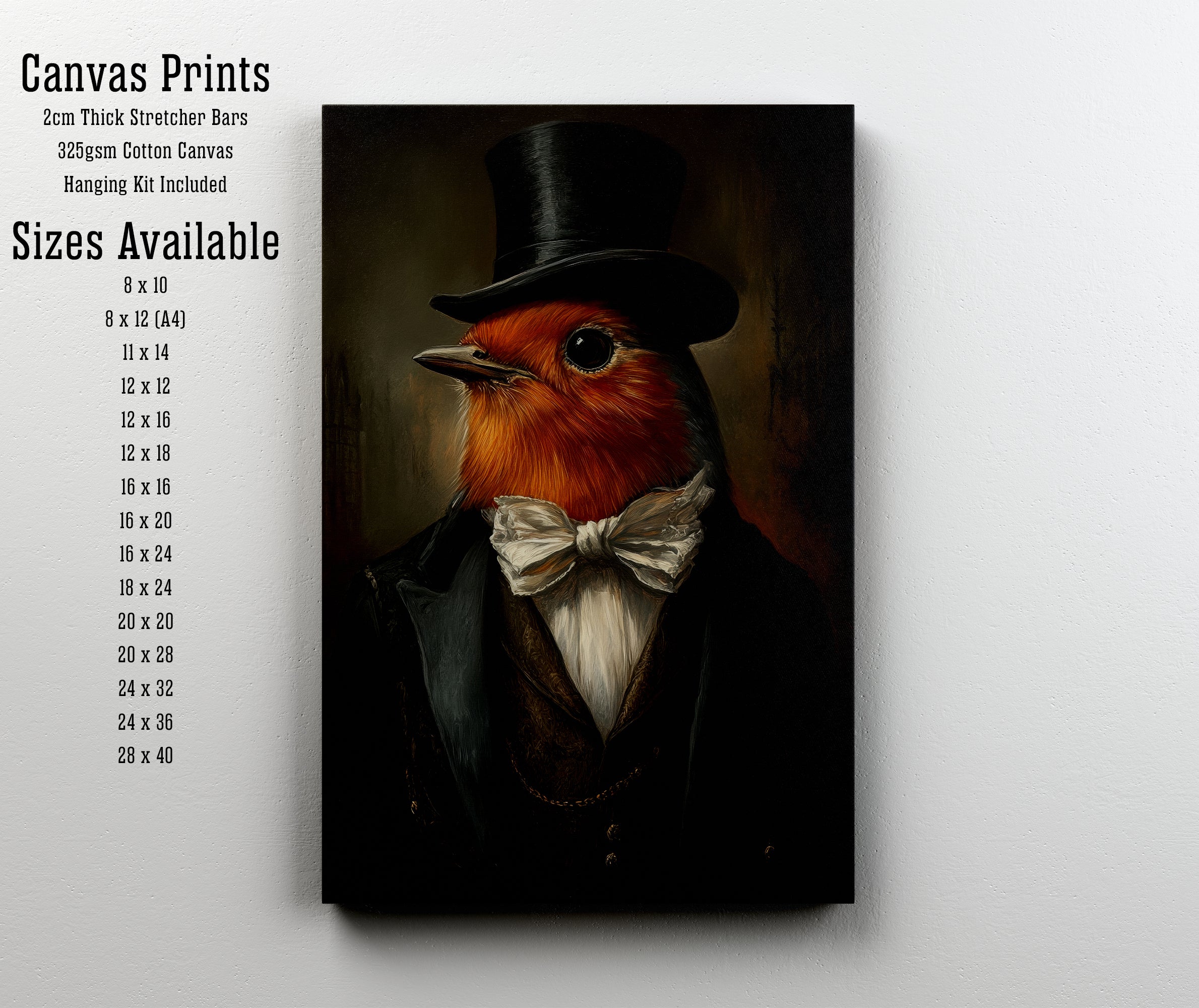 Robin in Top Hat Art Print