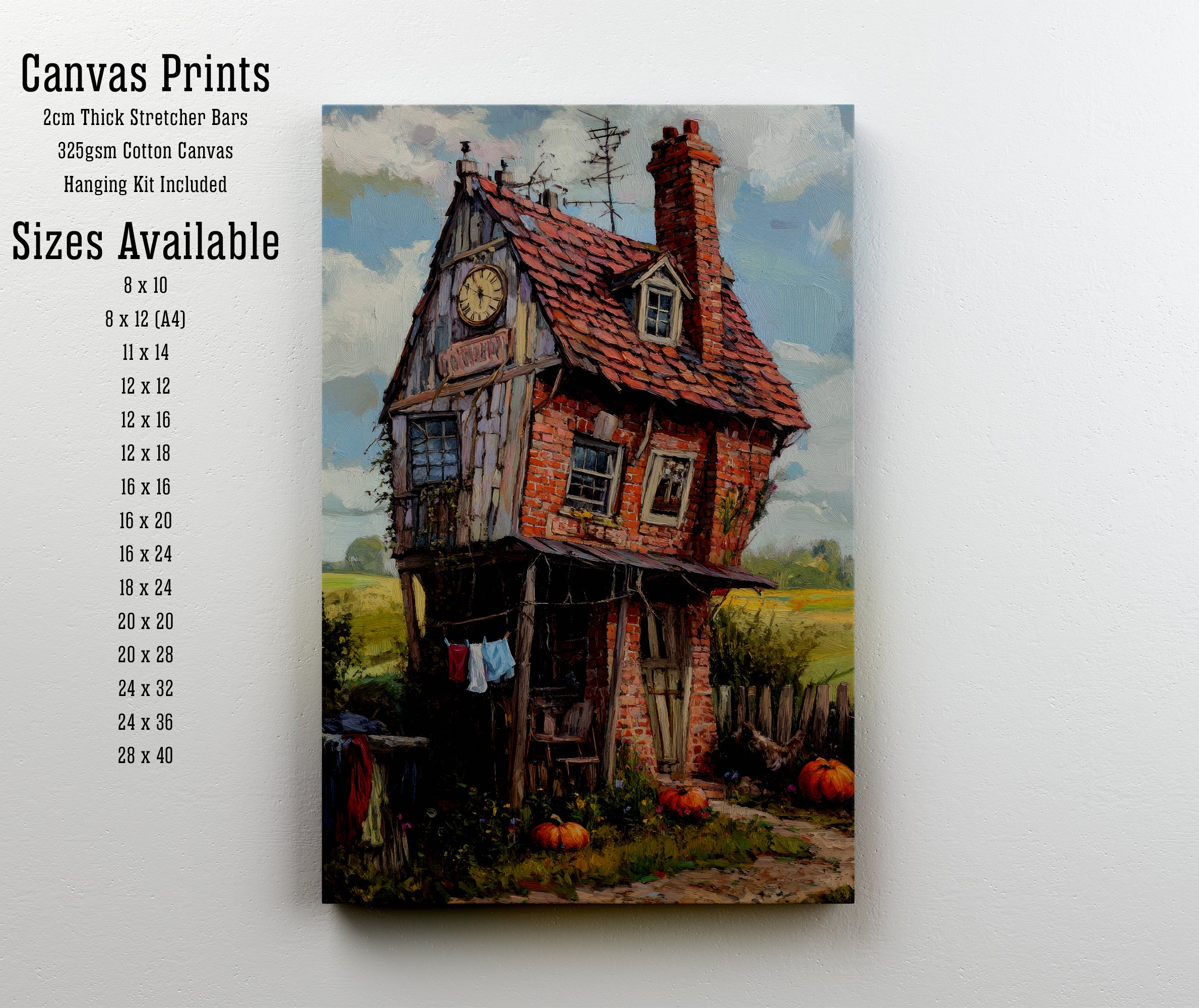 Whimsical Crooked Cottage Art Print
