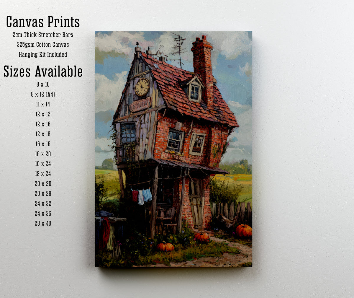 Whimsical Crooked Cottage Art Print