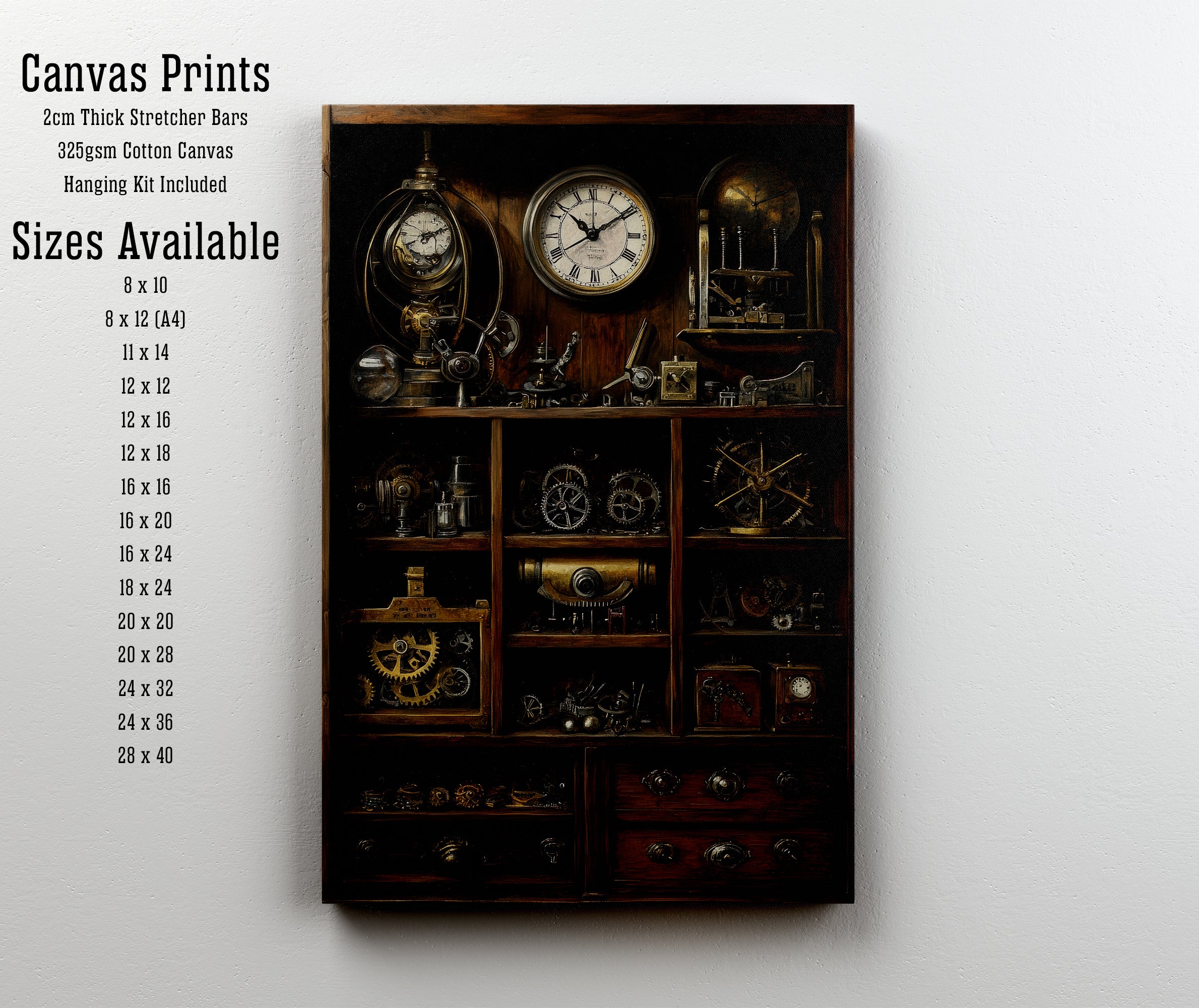 Antique Clockmaker Cabinet Art Print