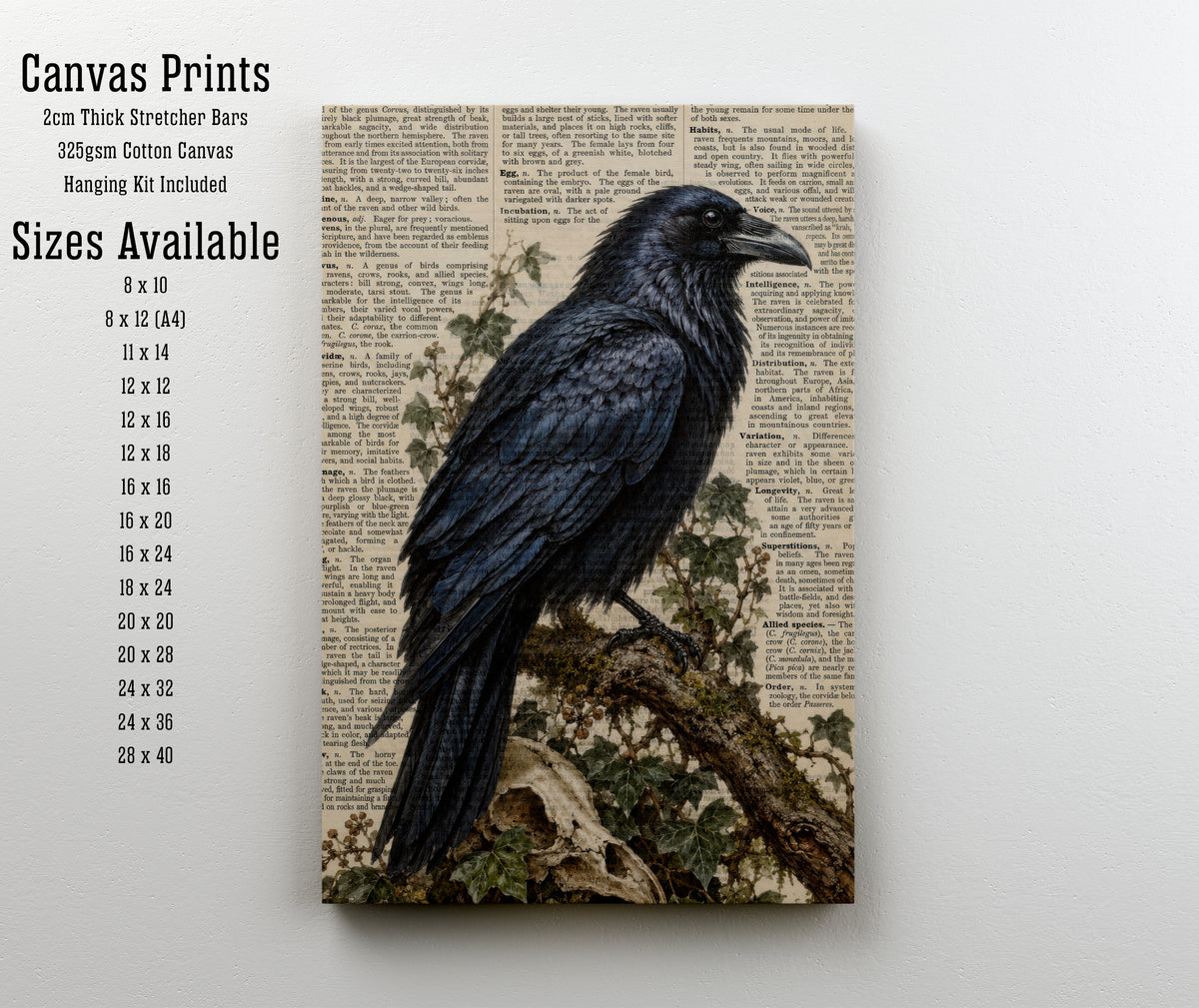 Vintage Raven Dictionary Art Print