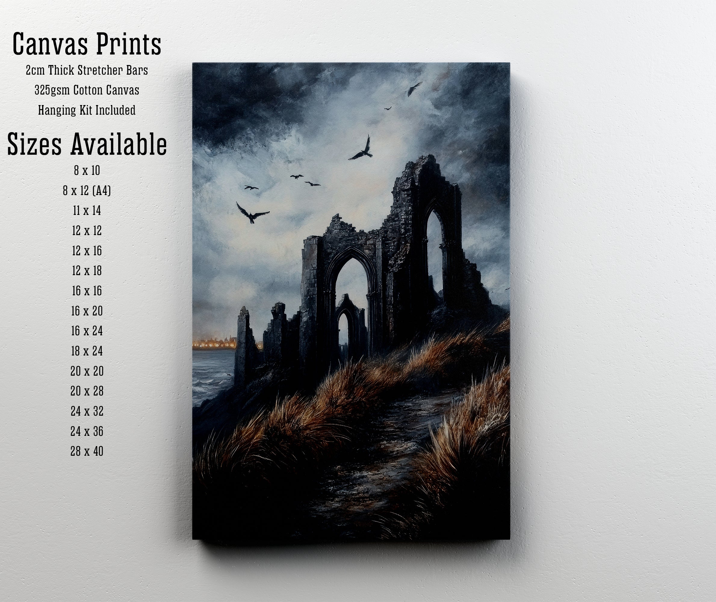 Gothic Ruins Seascape Art Print