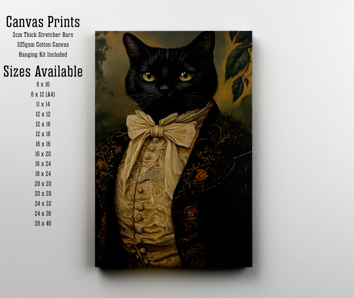 Black Cat Victorian Portrait Art Print