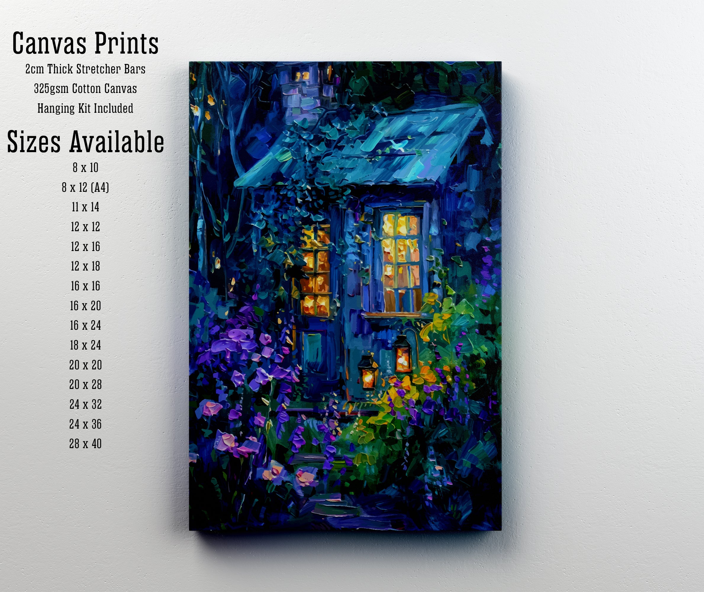 Blue Cottage Garden Art Print