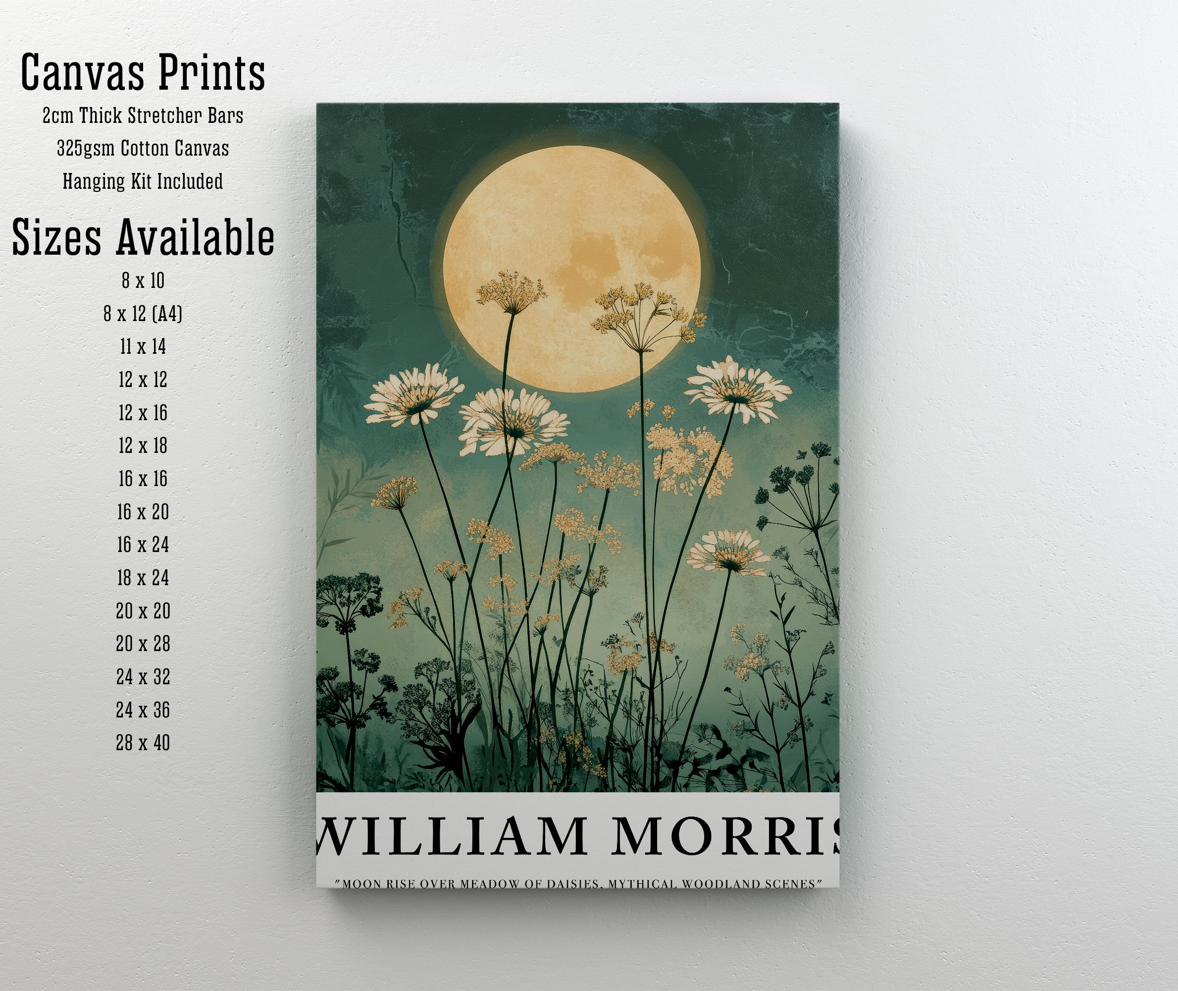 William Morris Inspired Moonlit Meadow Art Print