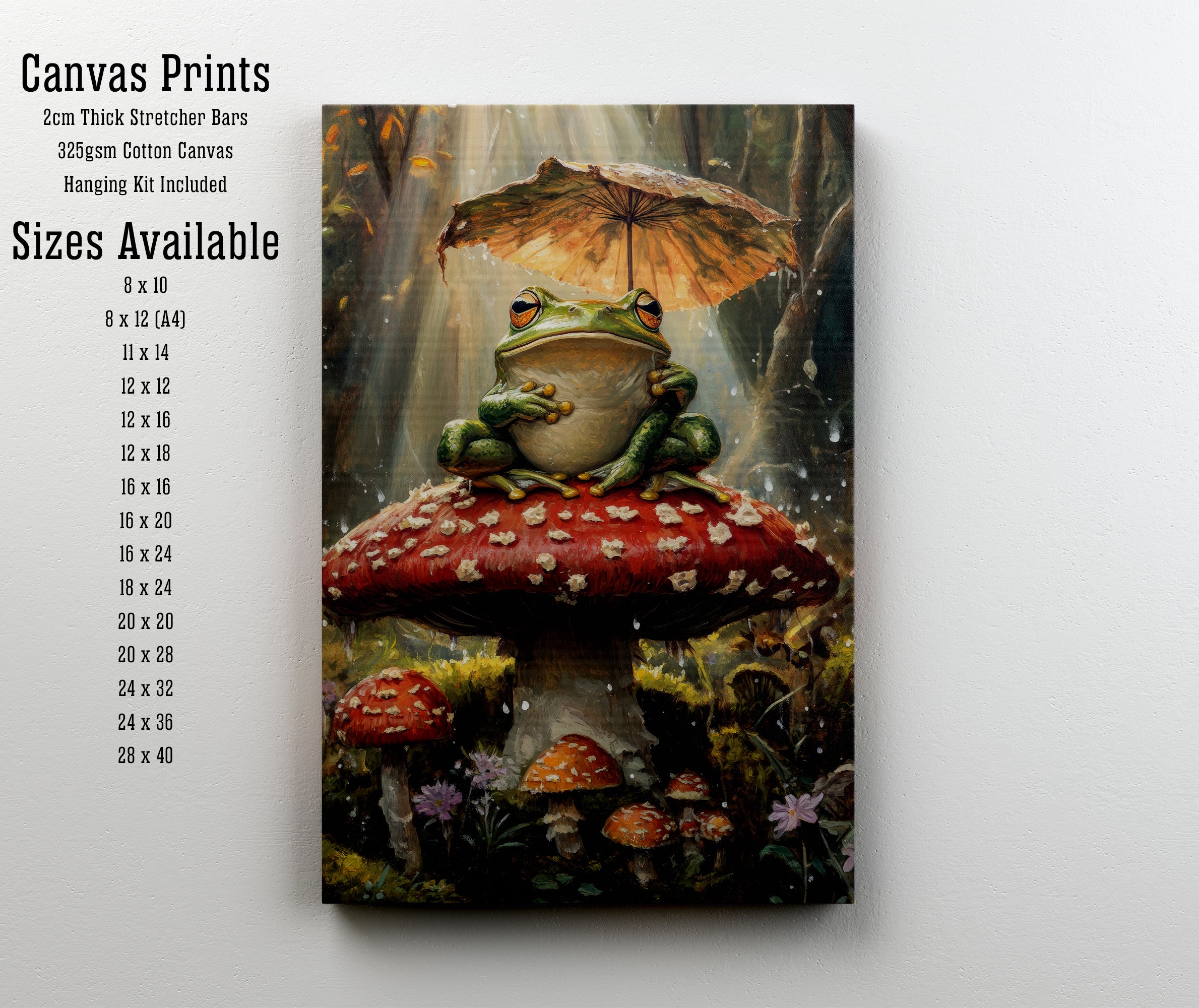 Frog on Mushroom Whimsical Art Print