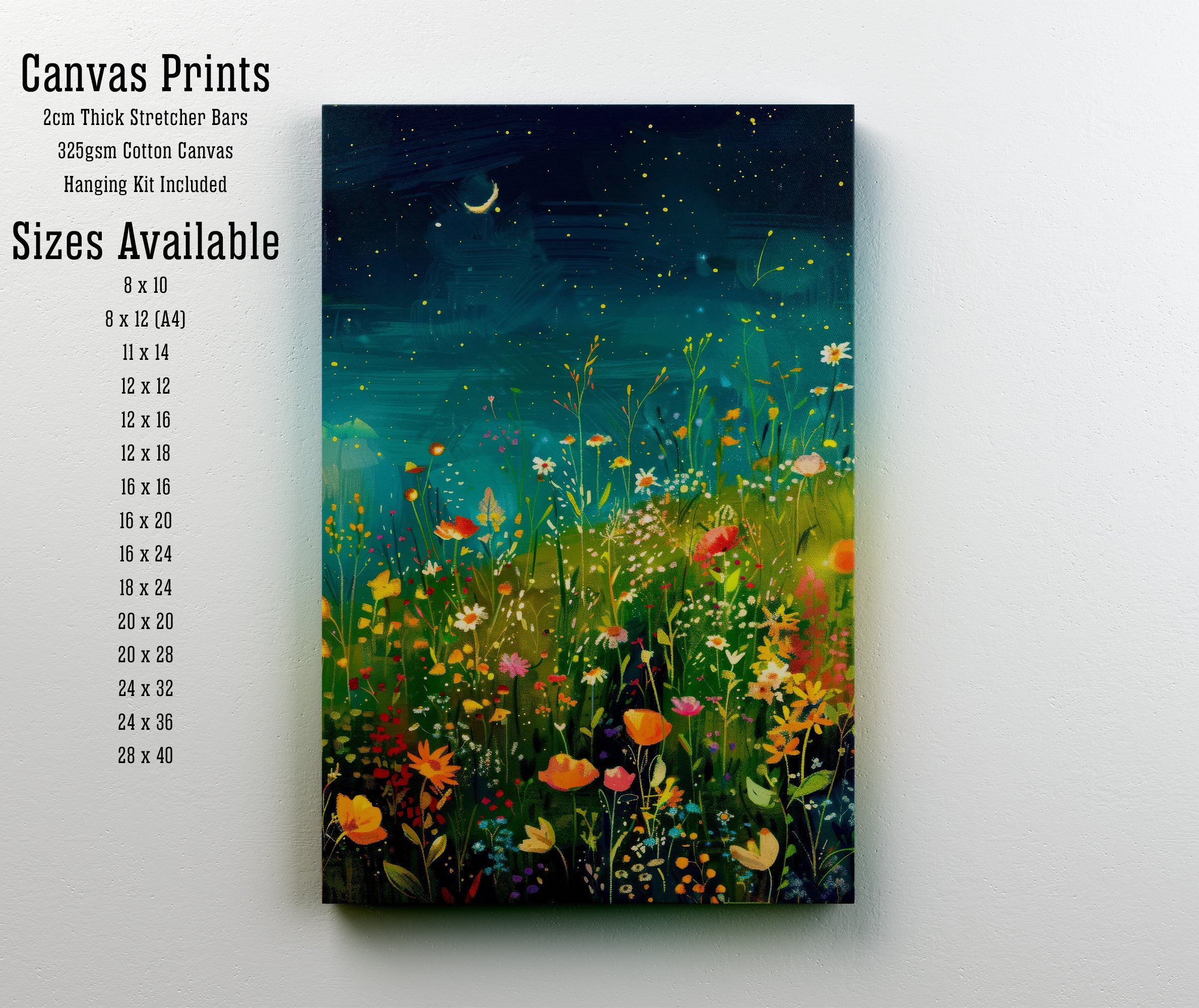 Starry Wildflower Meadow Art Print