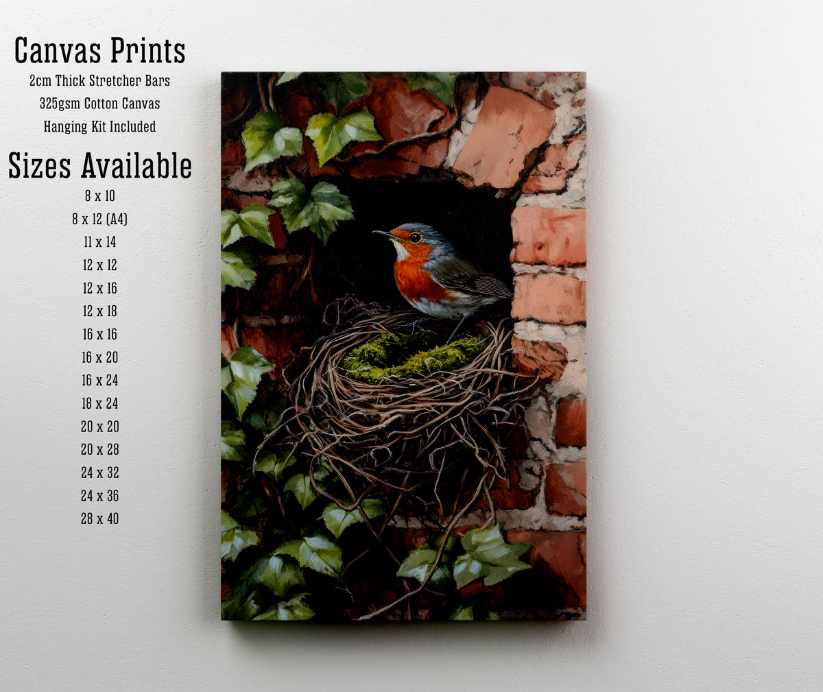 Robin Nest Botanical Art Print
