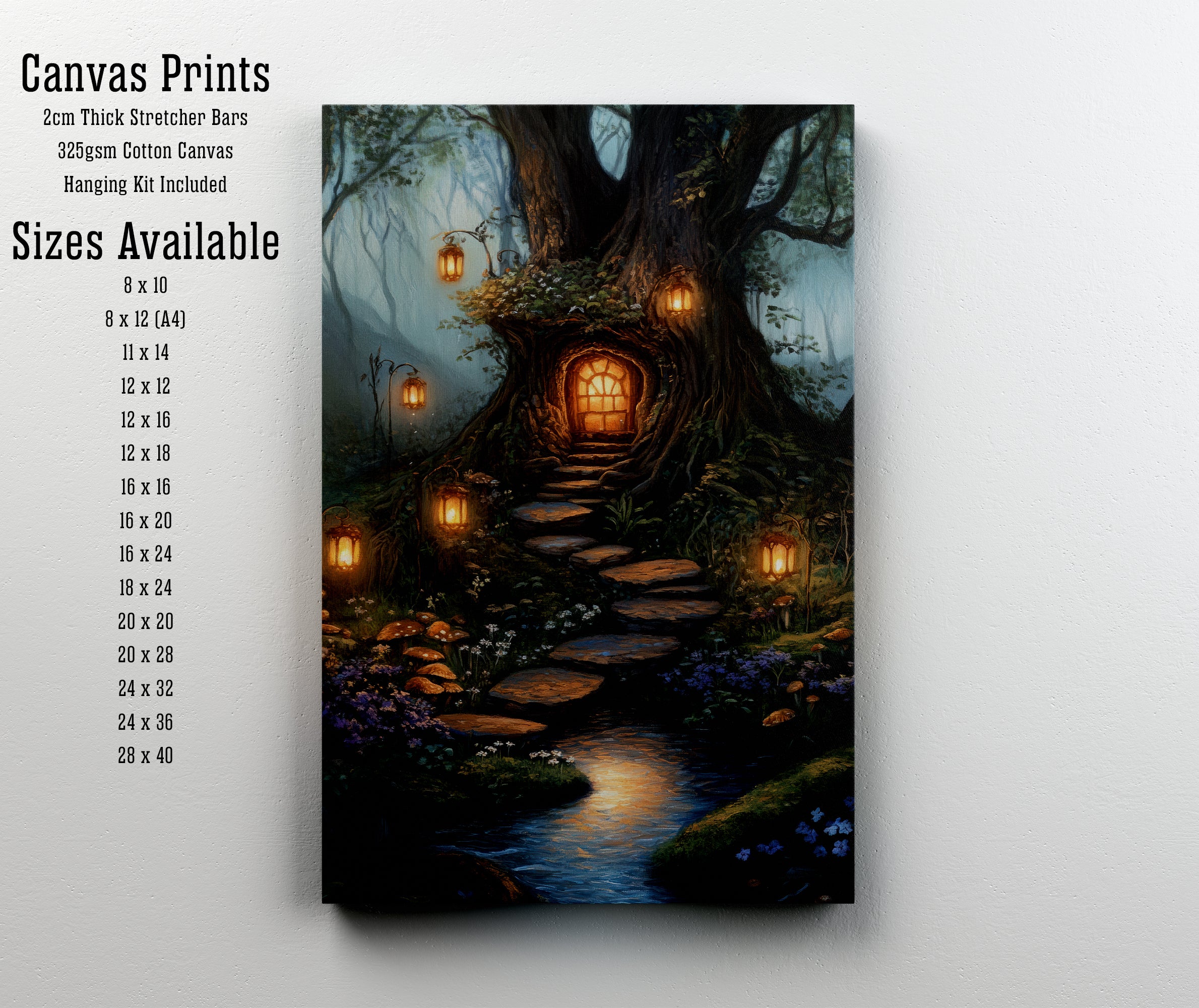 Enchanted Treehouse Forest Art Print