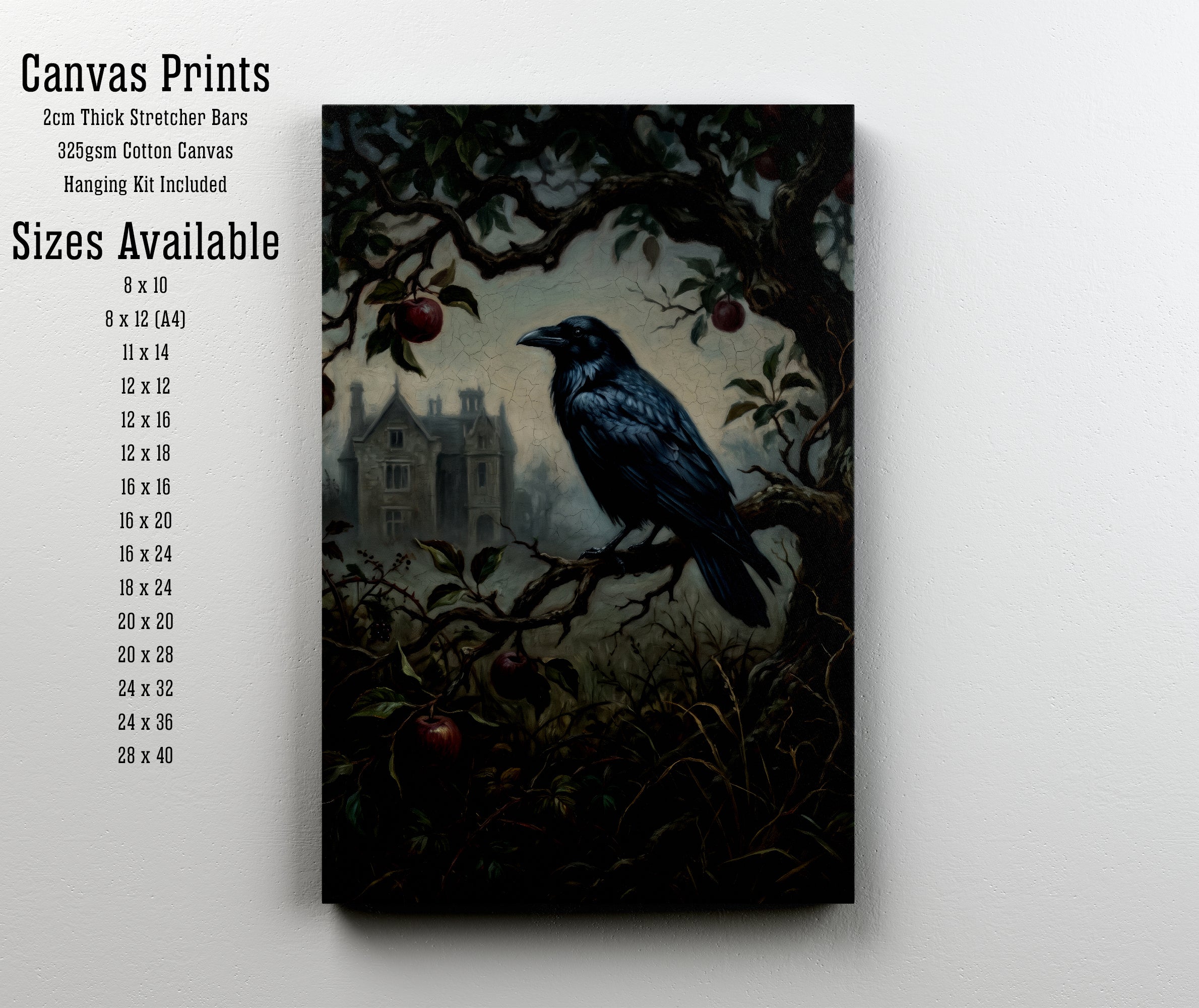 Raven in Apple Tree Art Print
