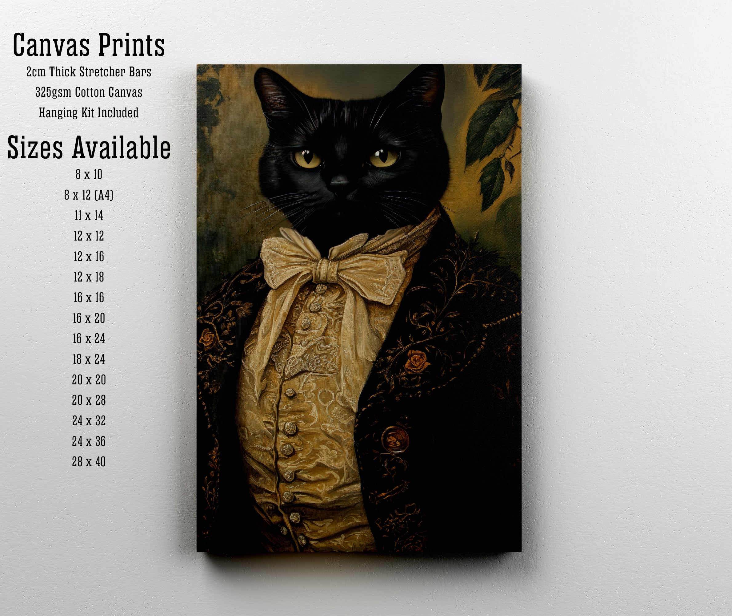 Victorian Black Cat Art Print