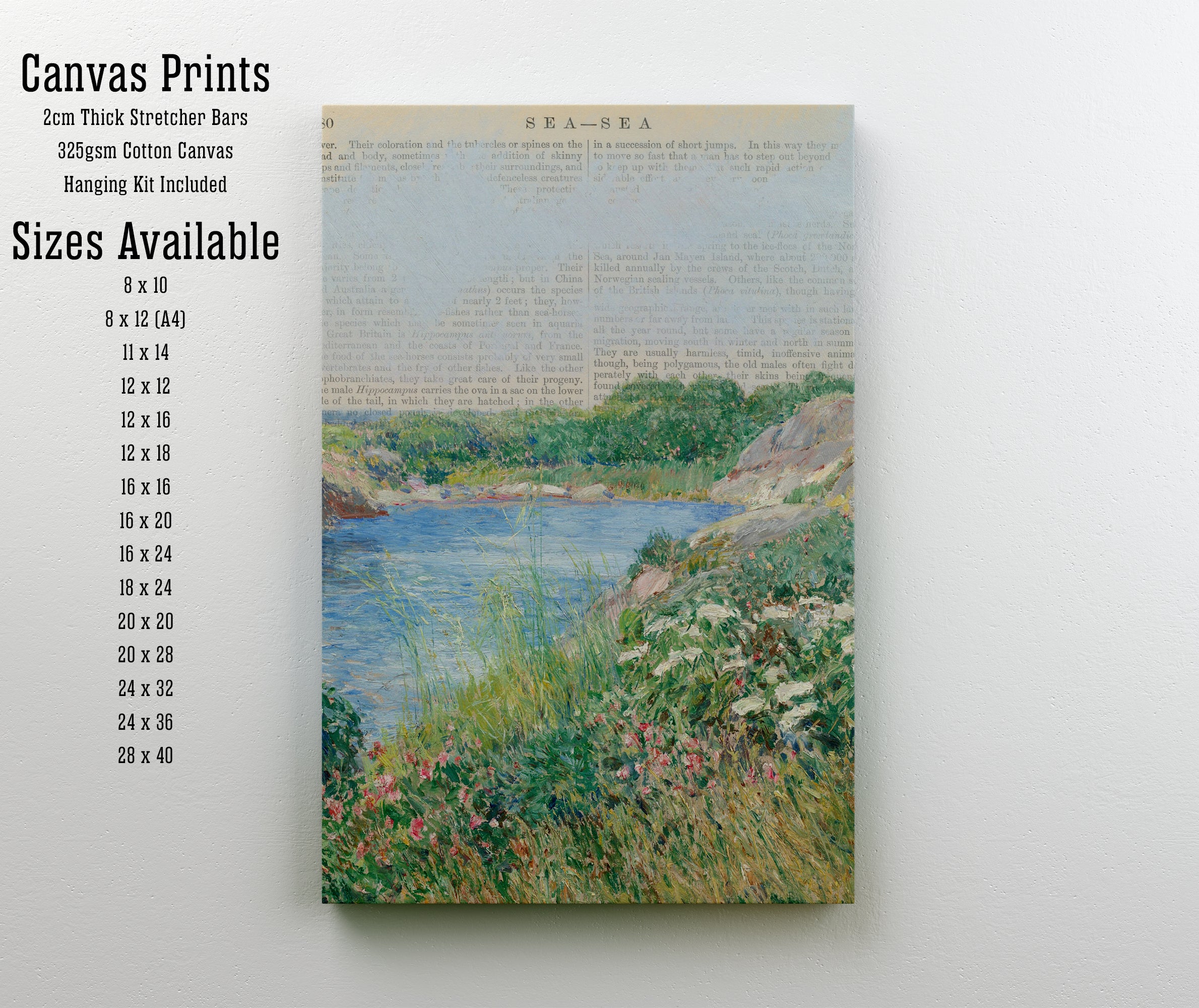 Vintage Impressionist Meadow Stream Art Print