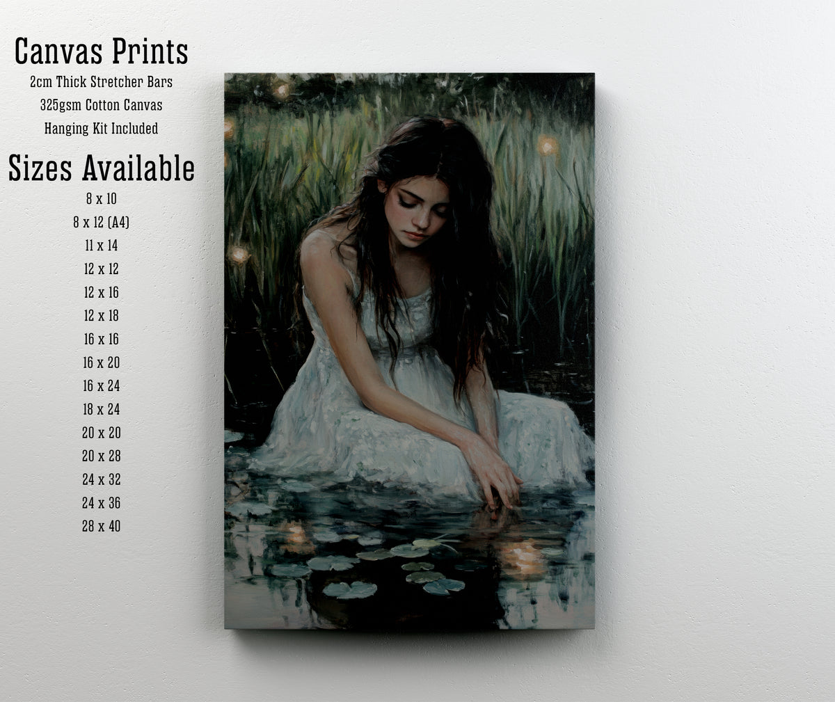 Woman in Water Romantic Art Print